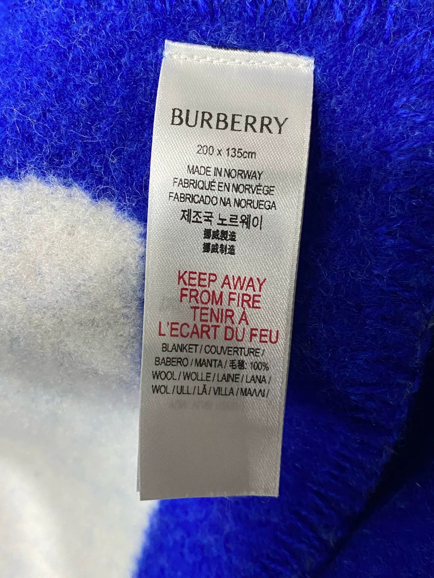 Burberry Burberry Wool Logo Blanket One Size Size ONE SIZE - 8 Thumbnail