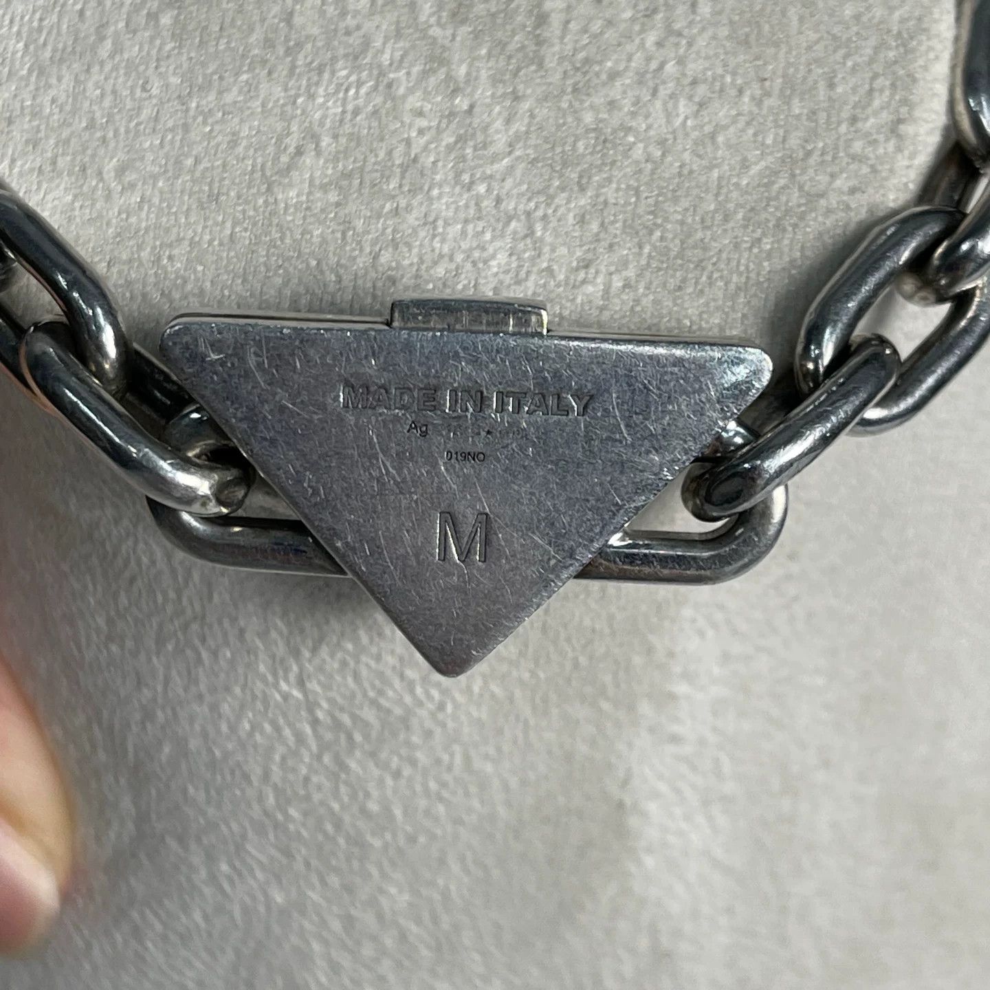 Prada Prada Triangle Logo Chain Bracelet Size M Size ONE SIZE - 6 Thumbnail