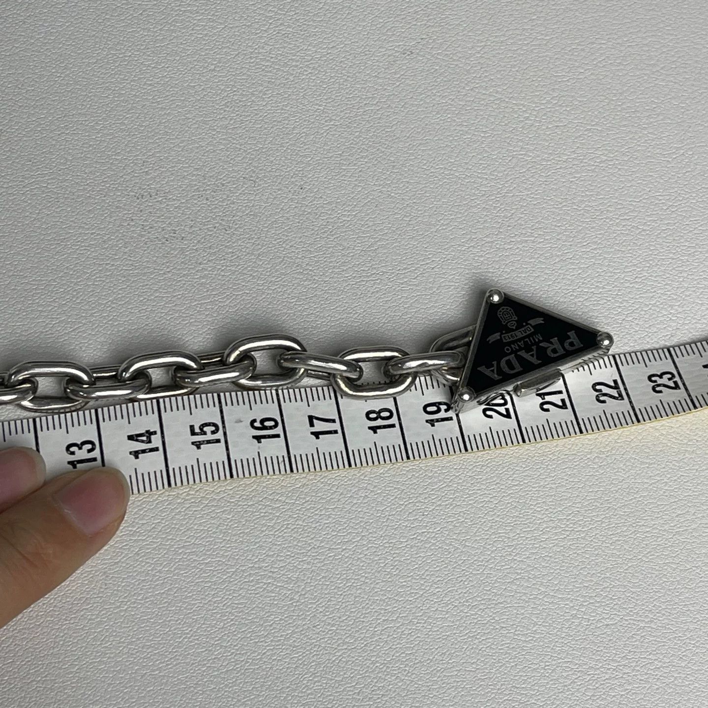 Prada Prada Triangle Logo Chain Bracelet Size M Size ONE SIZE - 7 Thumbnail