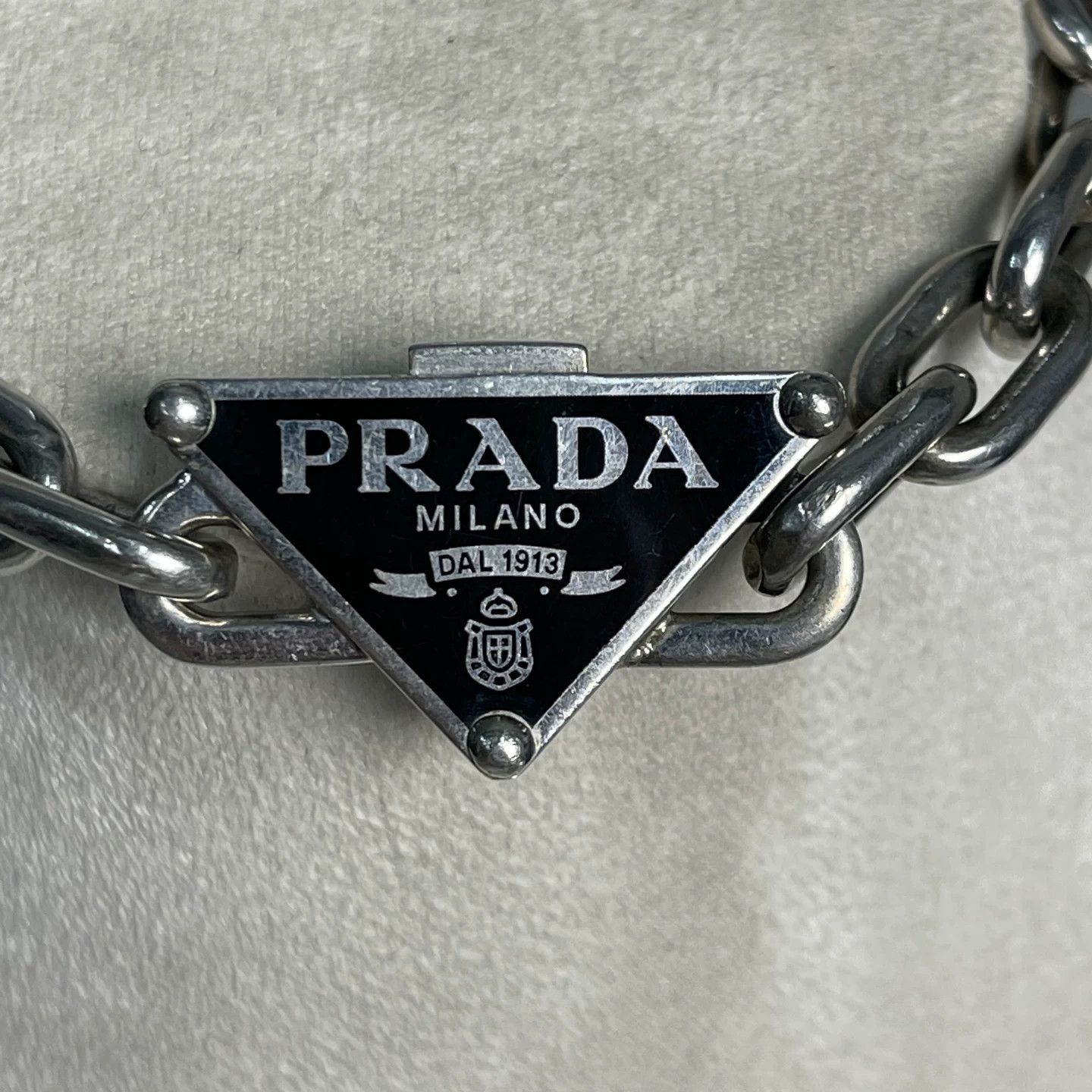 Prada Prada Triangle Logo Chain Bracelet Size M Size ONE SIZE - 5 Thumbnail