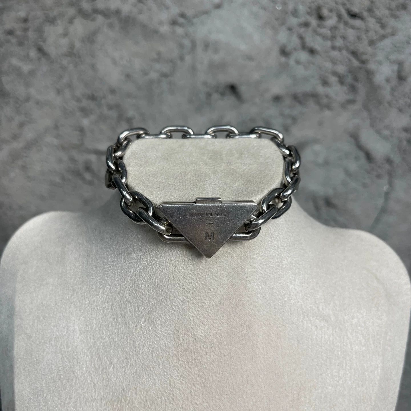 Prada Prada Triangle Logo Chain Bracelet Size M Size ONE SIZE - 3 Thumbnail