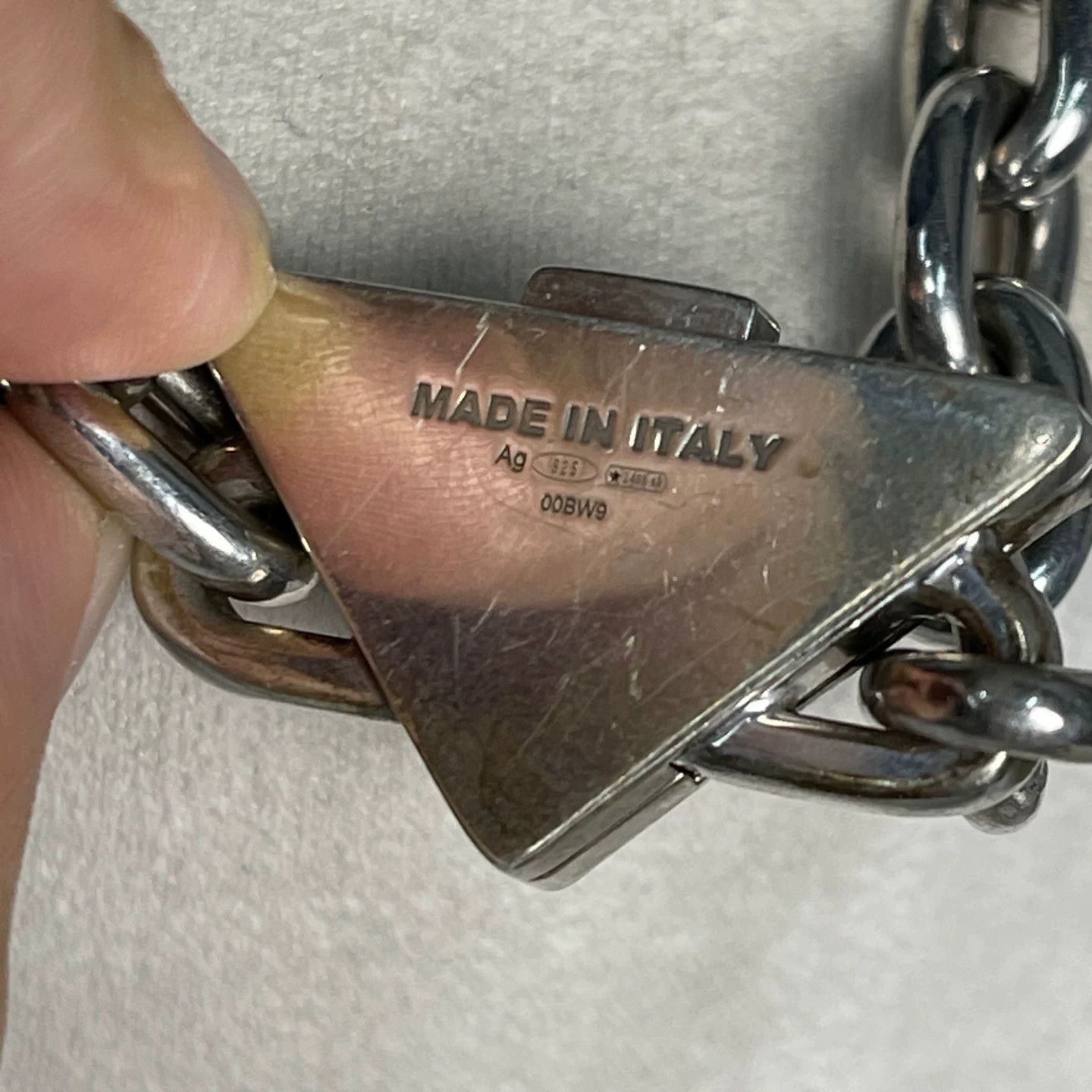 Prada Prada Triangle Logo Silver Chain Bracelet One Size Size ONE SIZE - 6 Thumbnail