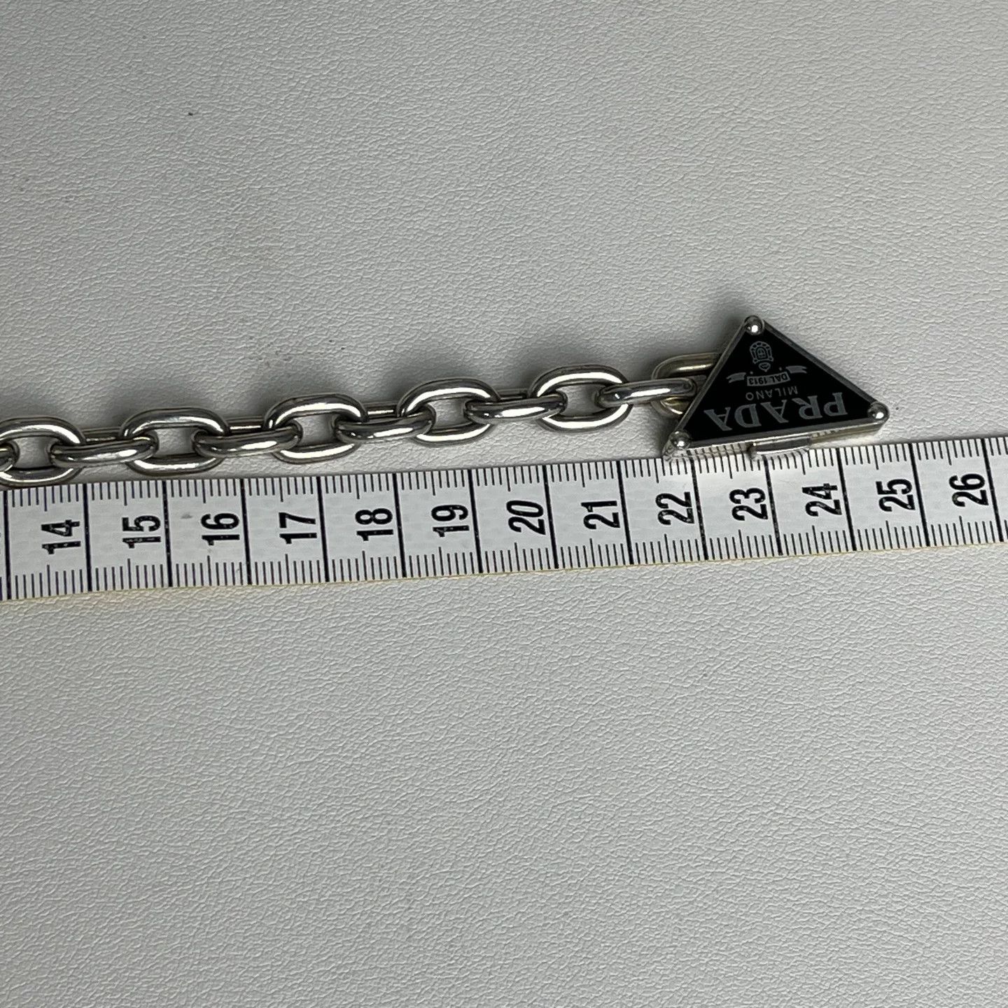 Prada Prada Triangle Logo Silver Chain Bracelet One Size Size ONE SIZE - 7 Thumbnail