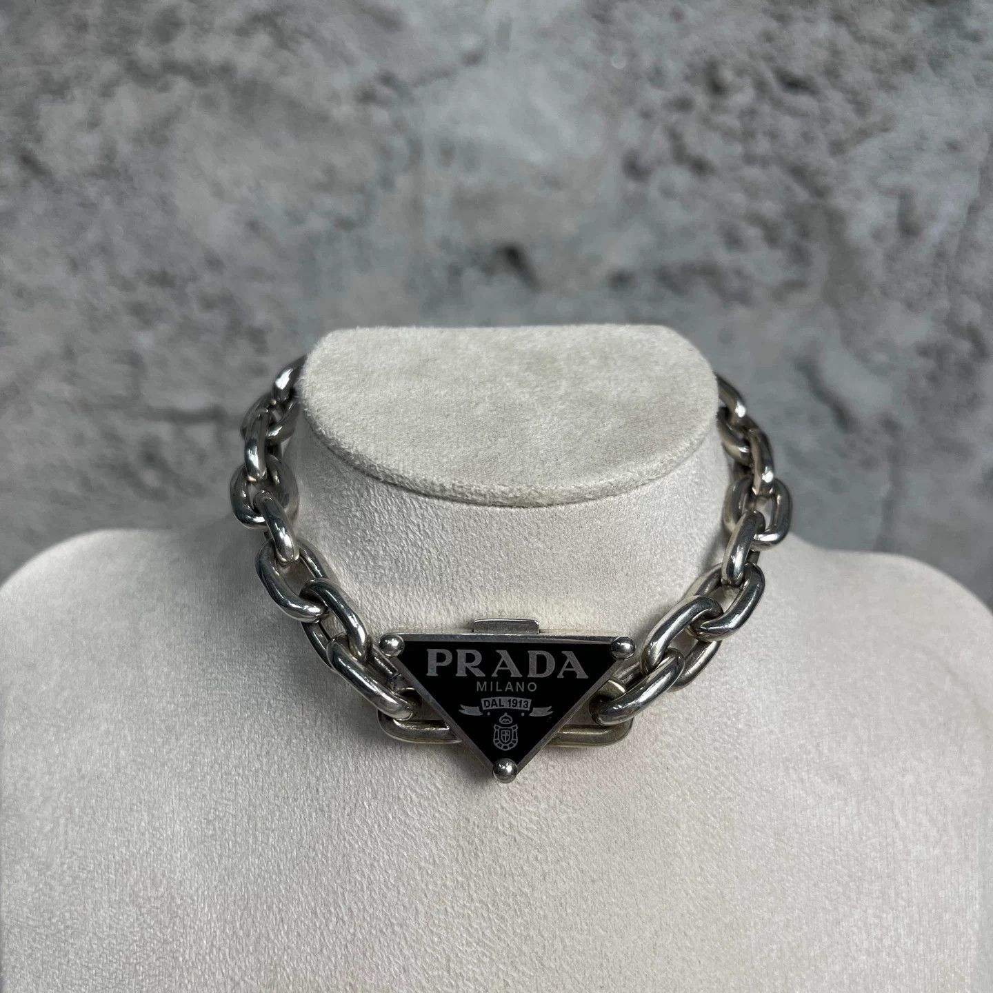 Prada Prada Triangle Logo Silver Chain Bracelet One Size Size ONE SIZE - 2 Thumbnail