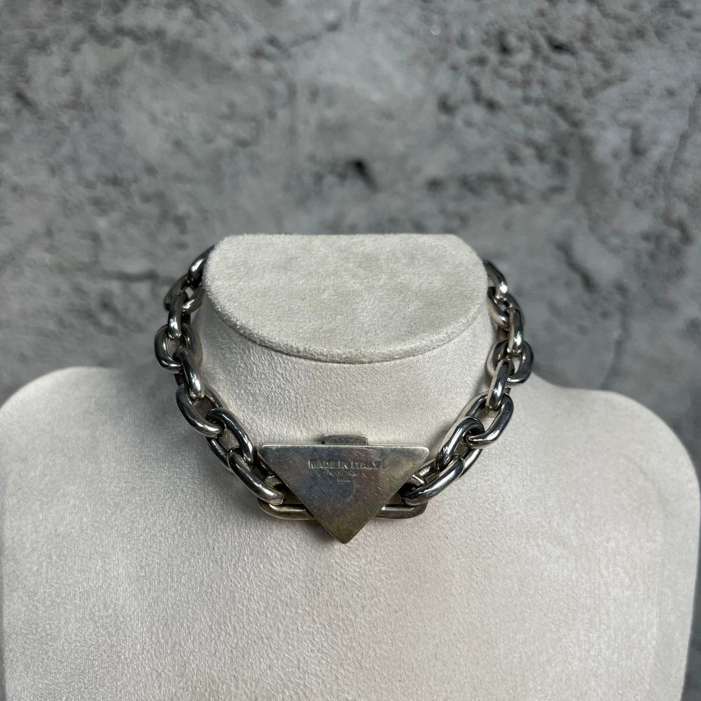 Prada Prada Triangle Logo Silver Chain Bracelet One Size Size ONE SIZE - 3 Thumbnail