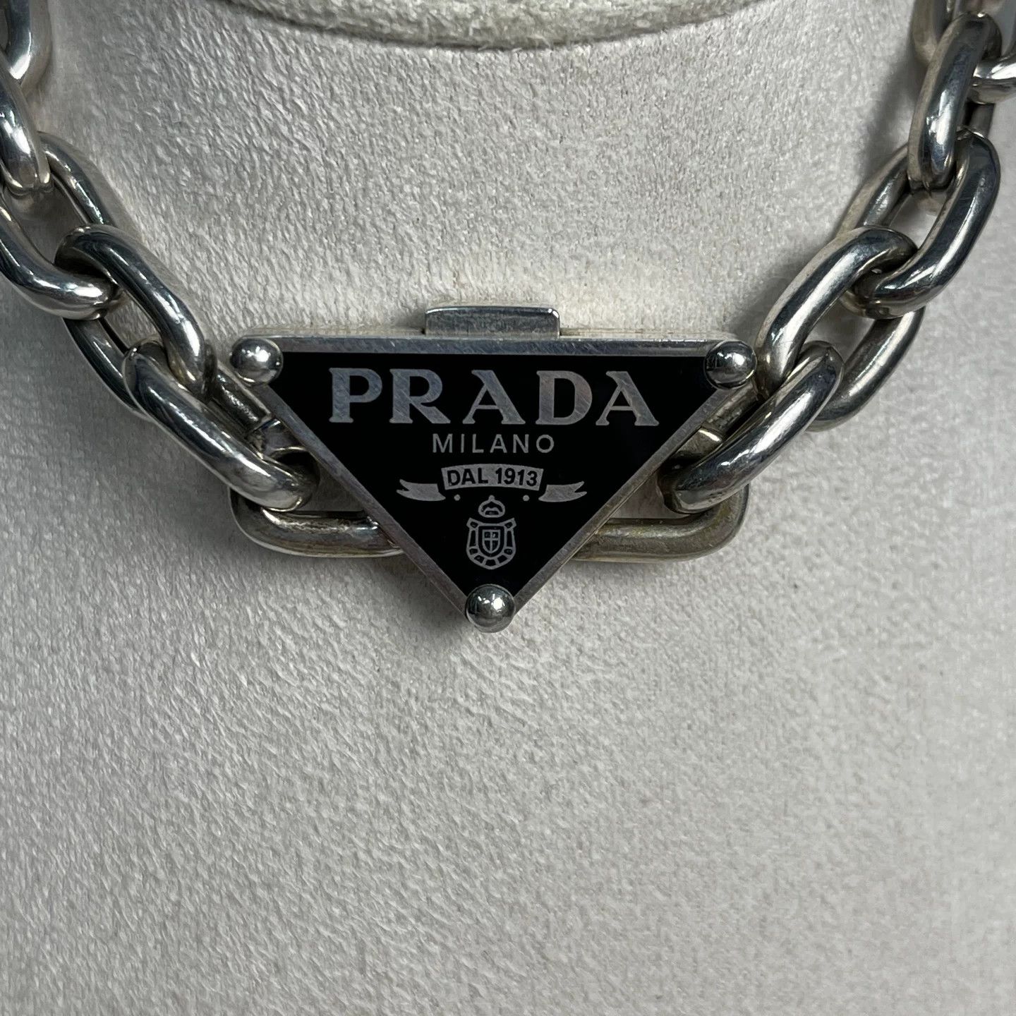 Prada Prada Triangle Logo Silver Chain Bracelet One Size Size ONE SIZE - 5 Thumbnail