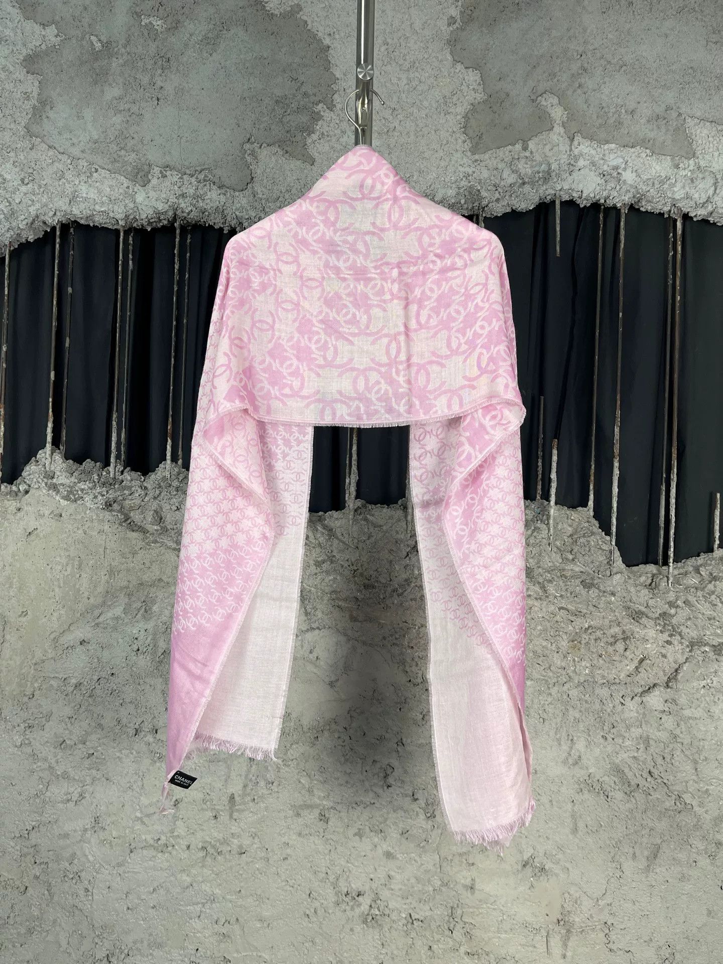 Chanel Chanel Logo Pattern Silk Cashmere Scarf Size ONE SIZE - 3 Thumbnail