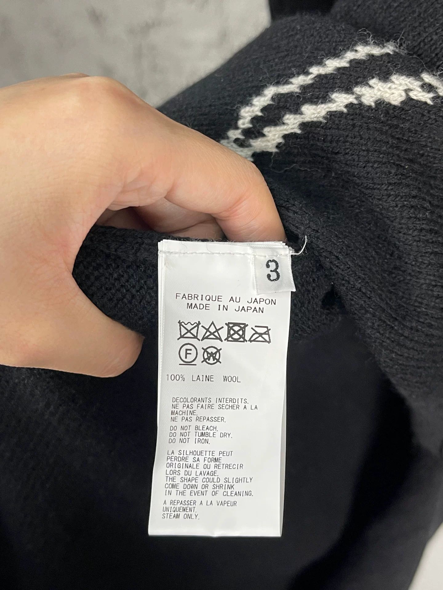 Yohji Yamamoto Yohji Yamamoto Graphic Knit Sweater Size L Size US L / EU 52-54 / 3 - 8 Thumbnail