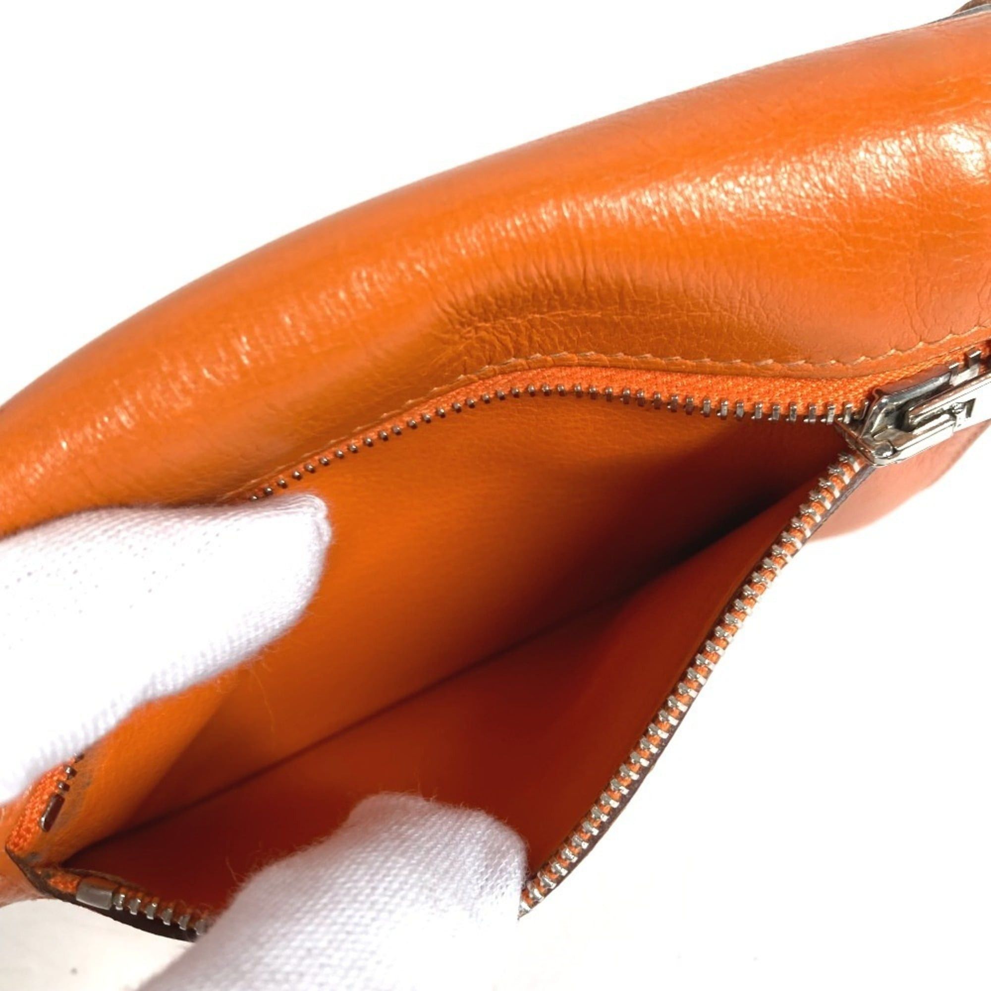 Hermes HERMES Zip Zack Compact Wallet, Bi-fold Swift Leather, Men's/Women's, Orange Size ONE SIZE - 8 Thumbnail