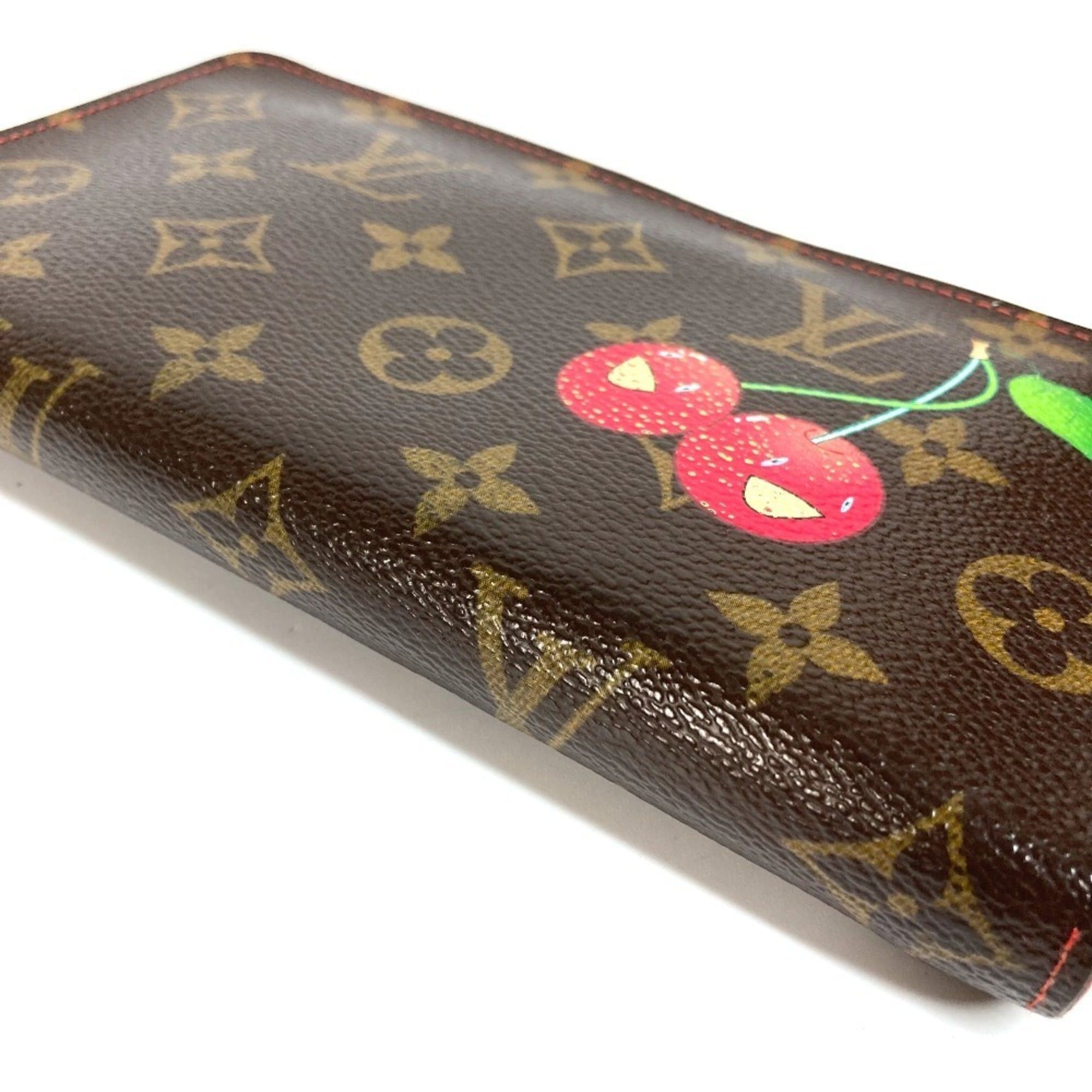 Louis Vuitton LOUIS VUITTON M95006 Monogram Cherry Porte Monnaie Zip Long Wallet (Round Zipper) - Women's, Brown Size ONE SIZE - 4 Thumbnail