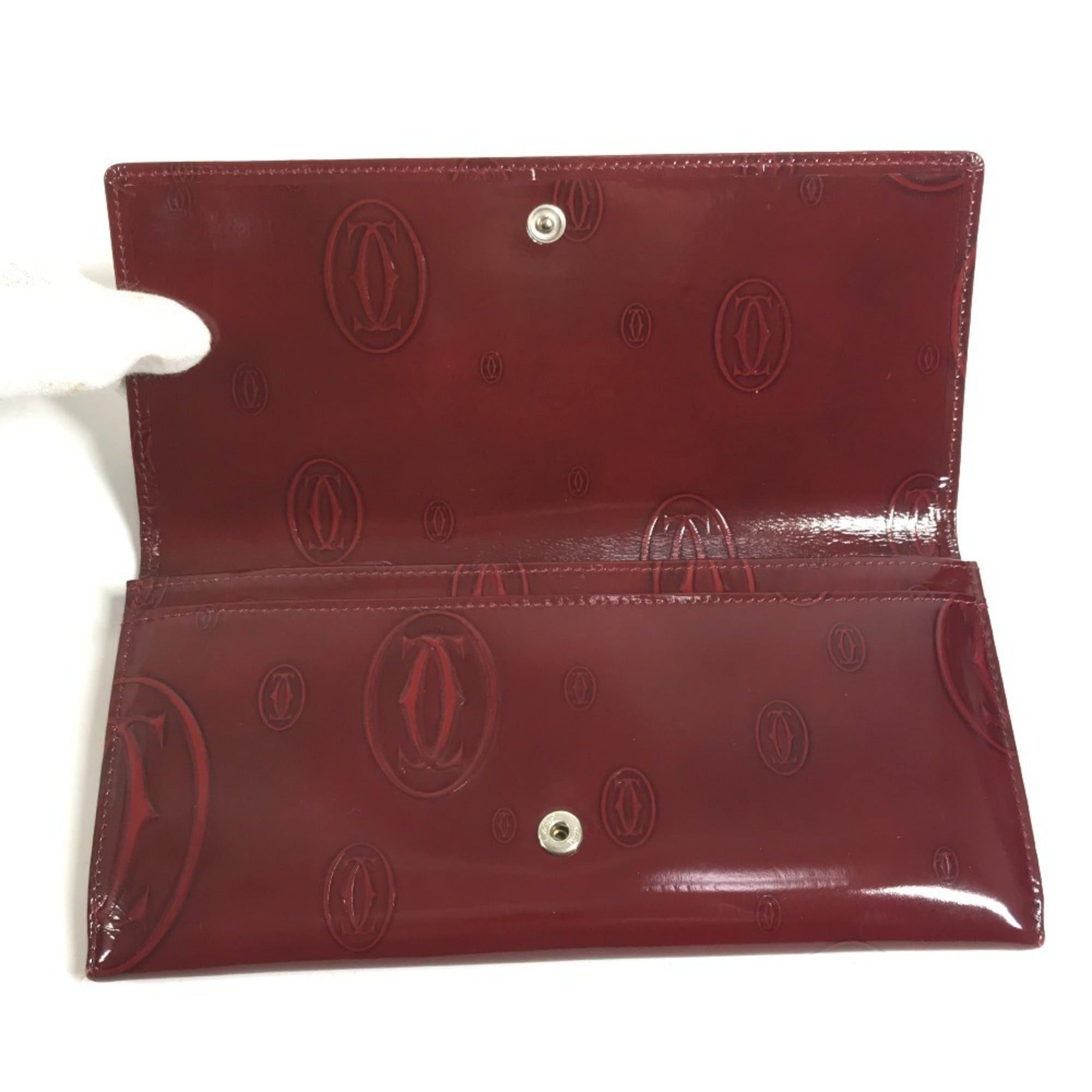 Cartier CARTIER Happy Birthday Logo Long Wallet, Patent Leather, Men's/Women's, Red Size ONE SIZE - 11 Thumbnail