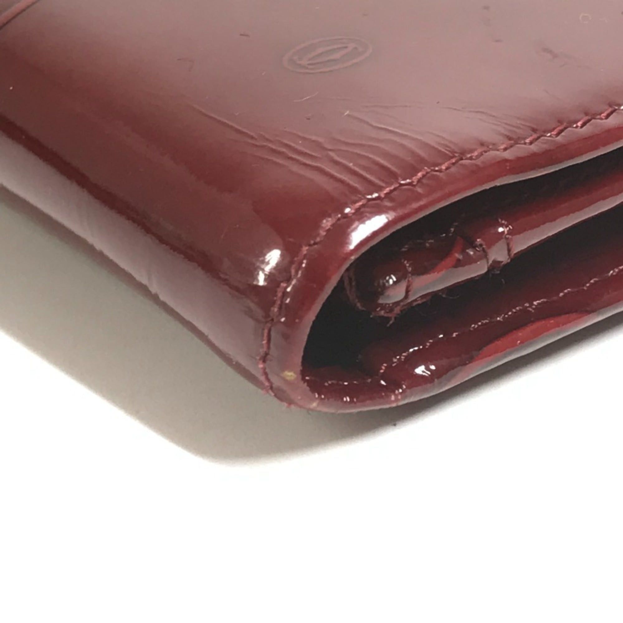 Cartier CARTIER Happy Birthday Logo Long Wallet, Patent Leather, Men's/Women's, Red Size ONE SIZE - 9 Thumbnail