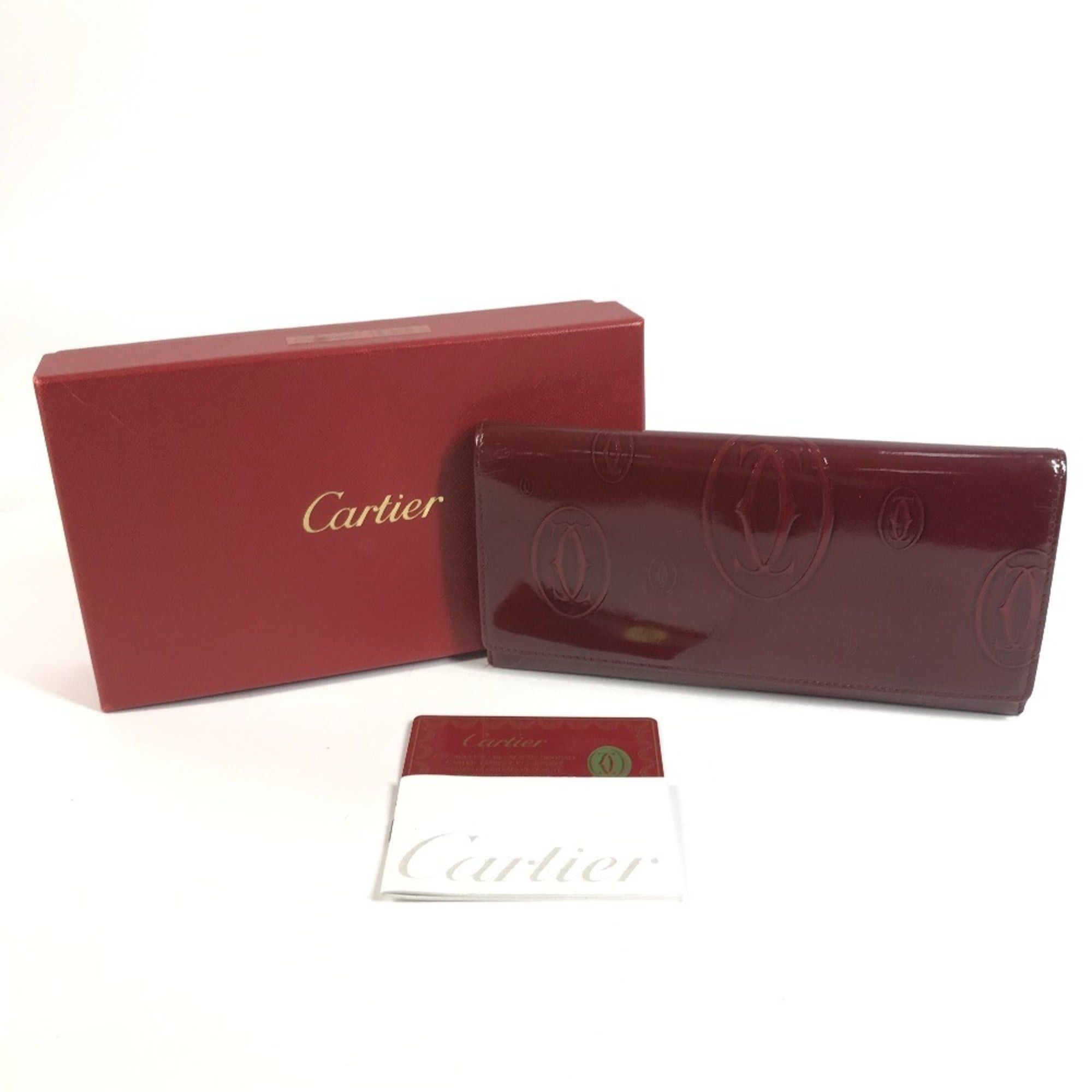 Cartier CARTIER Happy Birthday Logo Long Wallet, Patent Leather, Men's/Women's, Red Size ONE SIZE - 18 Thumbnail