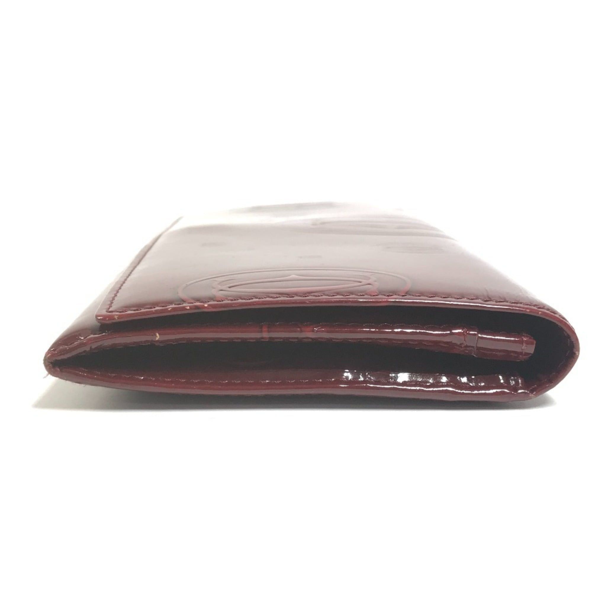 Cartier CARTIER Happy Birthday Logo Long Wallet, Patent Leather, Men's/Women's, Red Size ONE SIZE - 3 Thumbnail