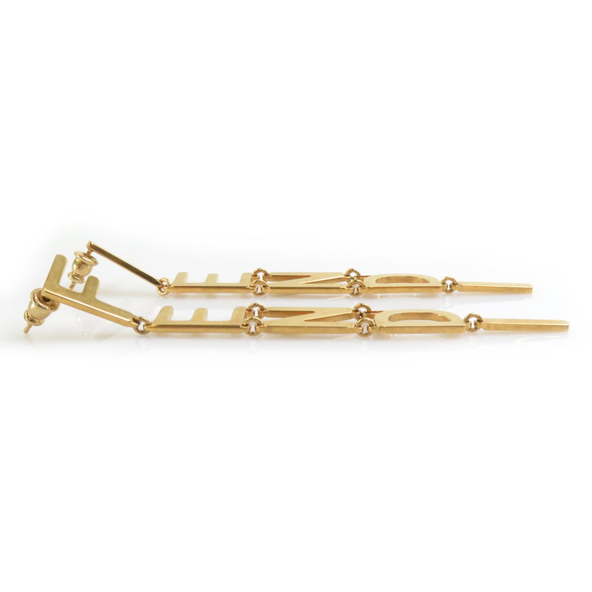 Fendi Fendi Earrings Drop Metal Gold Women's 8AH031 h32213k Size ONE SIZE - 3 Thumbnail