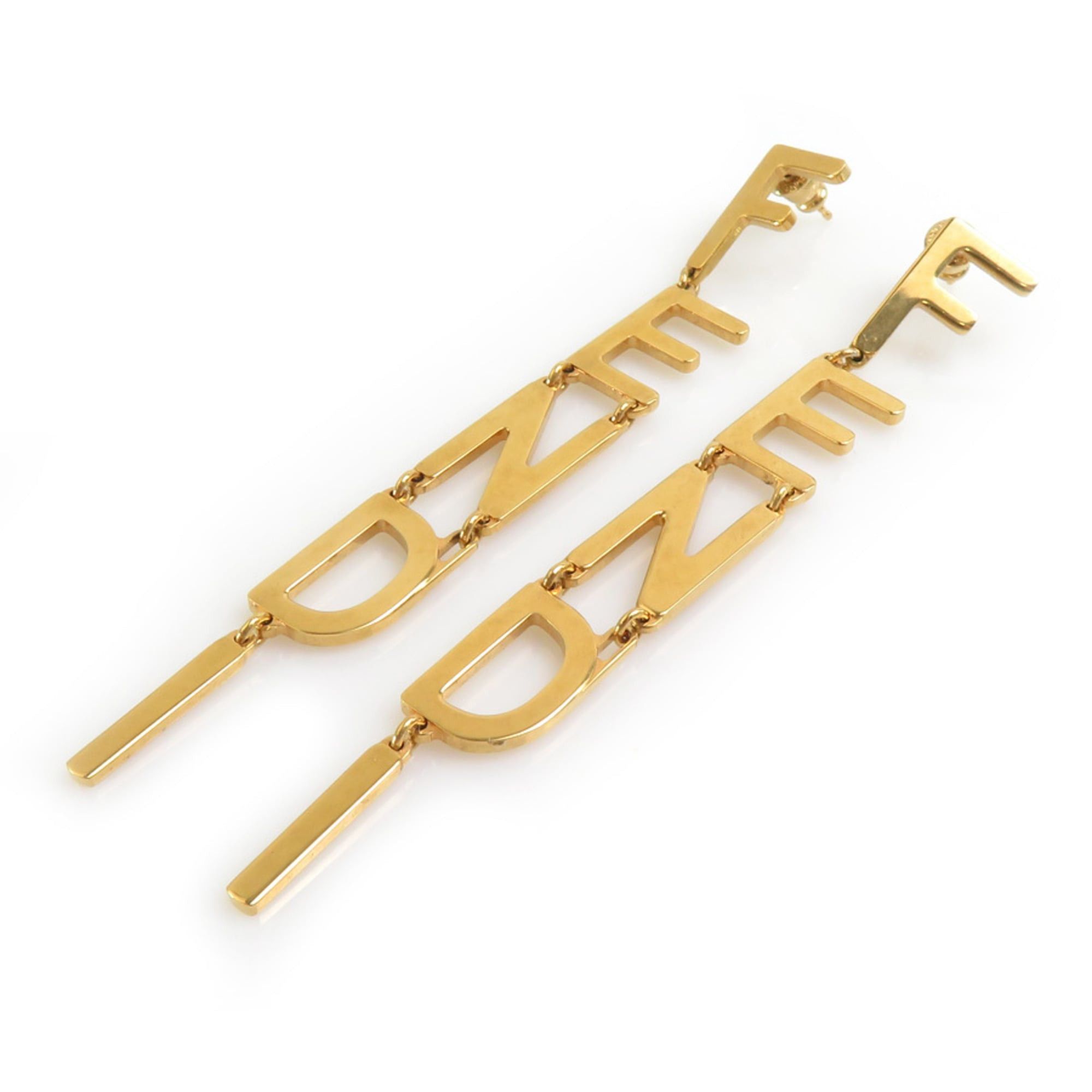 Fendi Fendi Earrings Drop Metal Gold Women's 8AH031 h32213k Size ONE SIZE - 2 Thumbnail