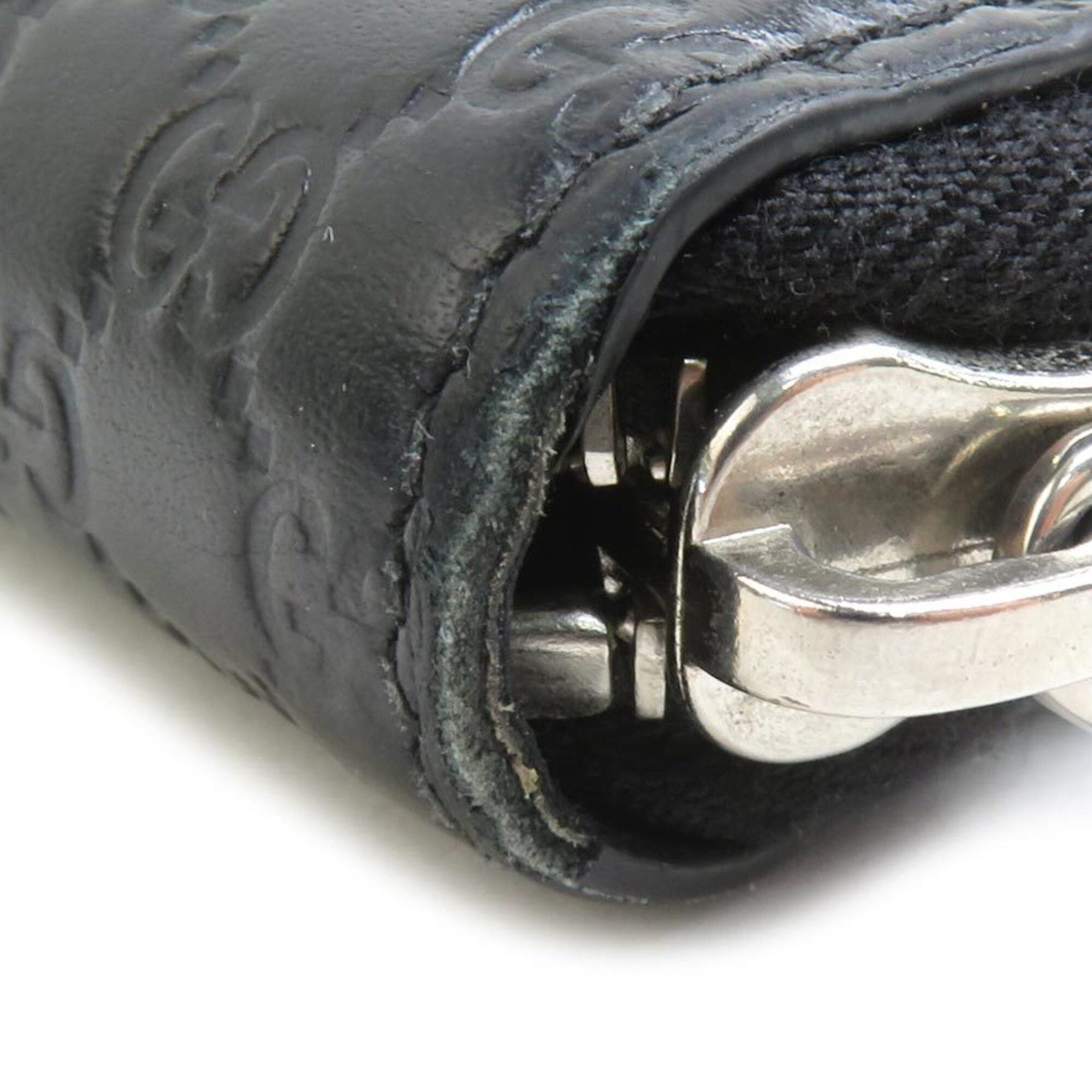 Gucci Gucci Round Zip Long Wallet Leather Black Men's Women's 544473 h32210j Size ONE SIZE - 5 Thumbnail