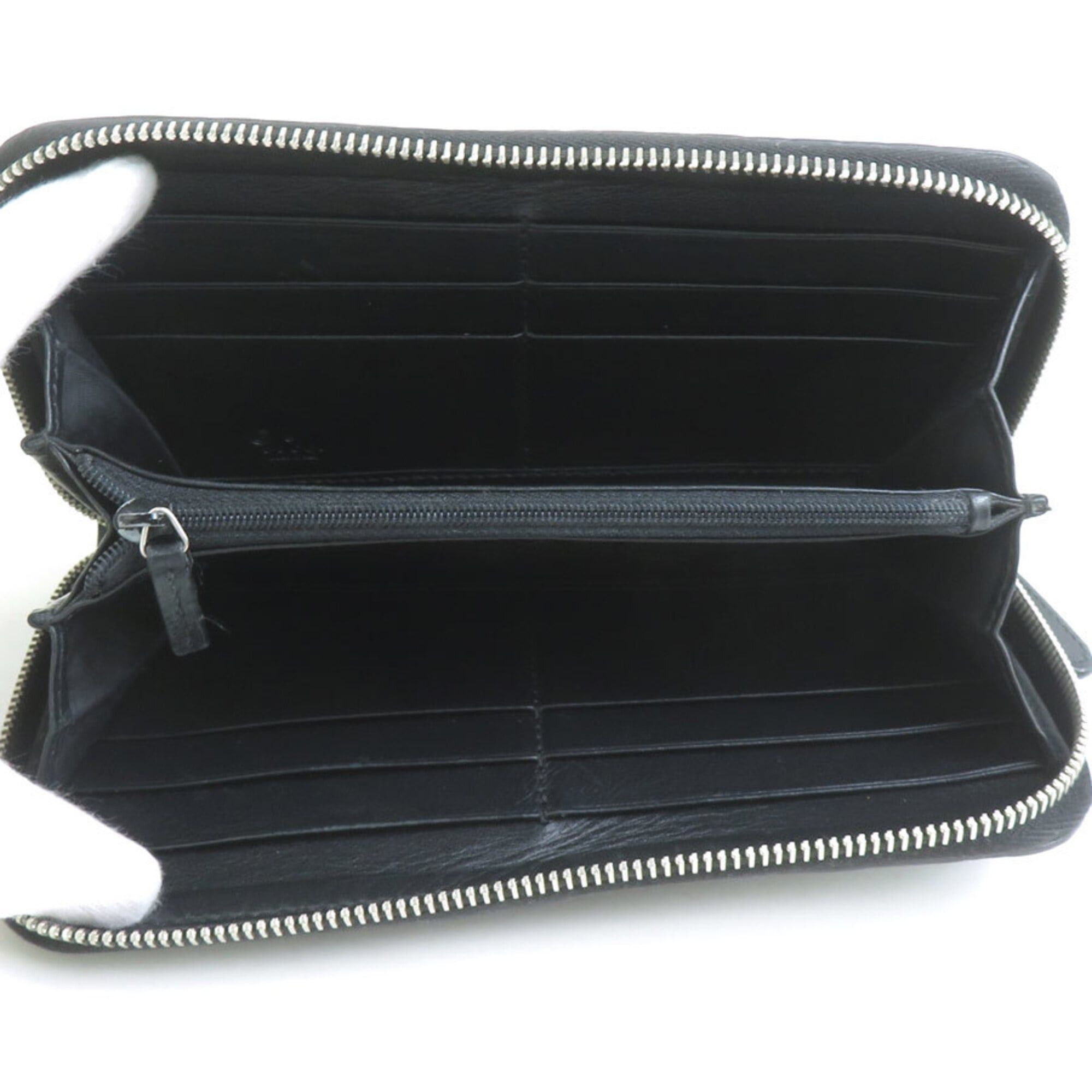 Gucci Gucci Round Zip Long Wallet Leather Black Men's Women's 544473 h32210j Size ONE SIZE - 3 Thumbnail