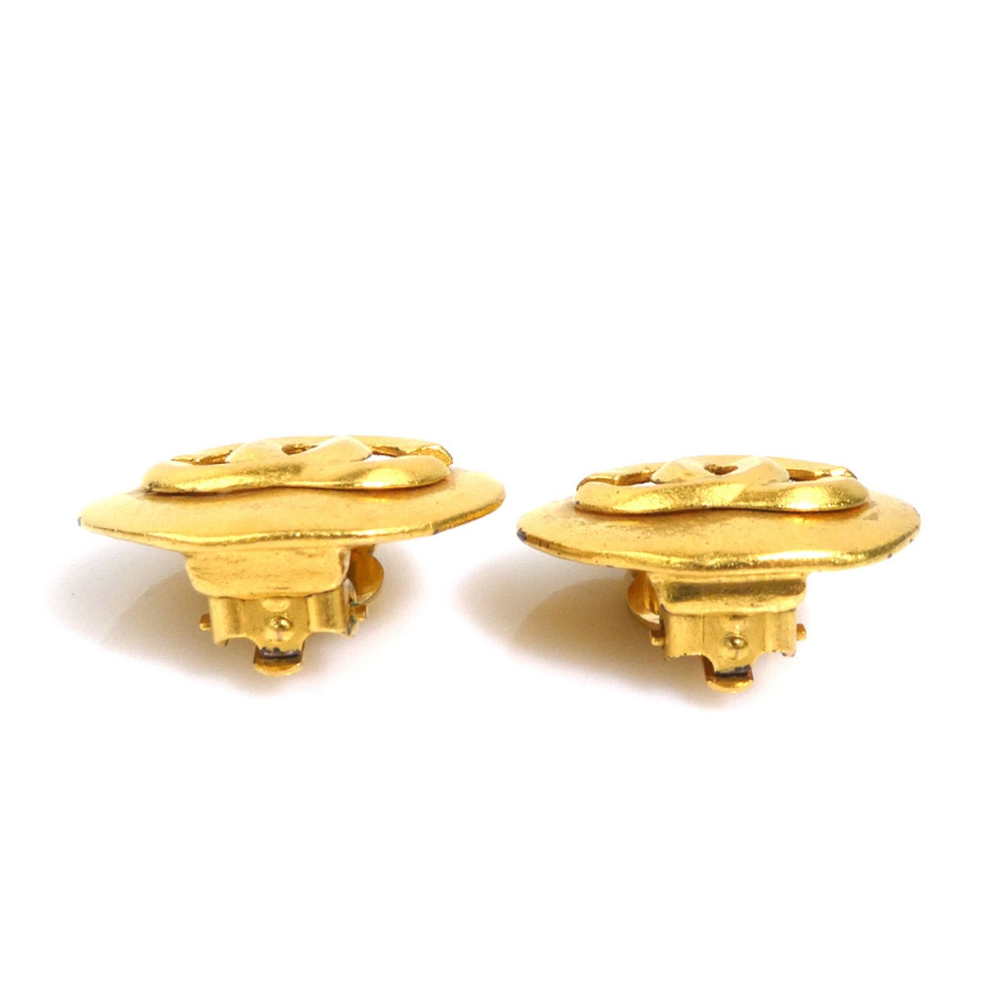 Chanel Chanel earrings, Coco Mark design, metal, gold, women's, e61890j Size ONE SIZE - 3 Thumbnail