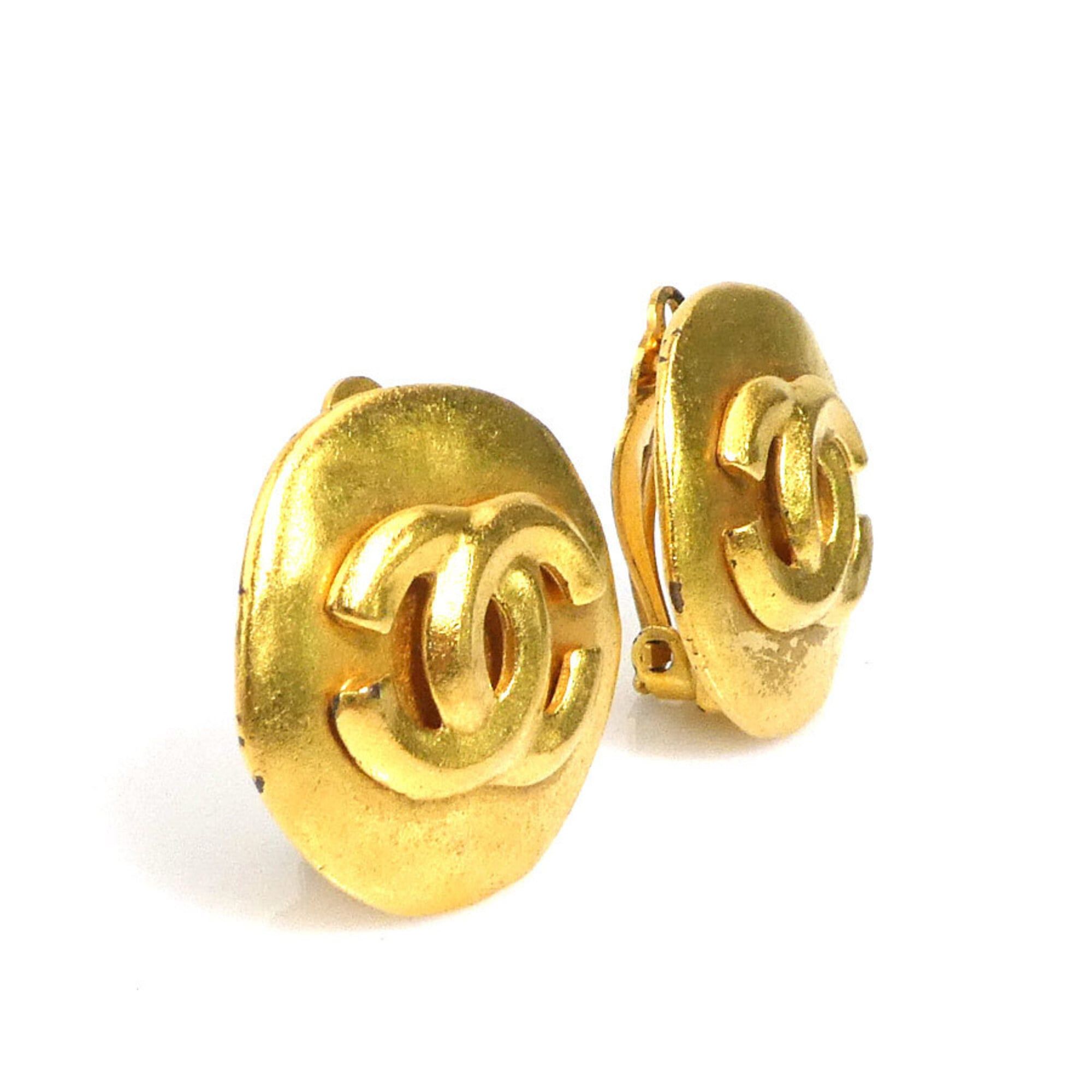 Chanel Chanel earrings, Coco Mark design, metal, gold, women's, e61890j Size ONE SIZE - 2 Thumbnail