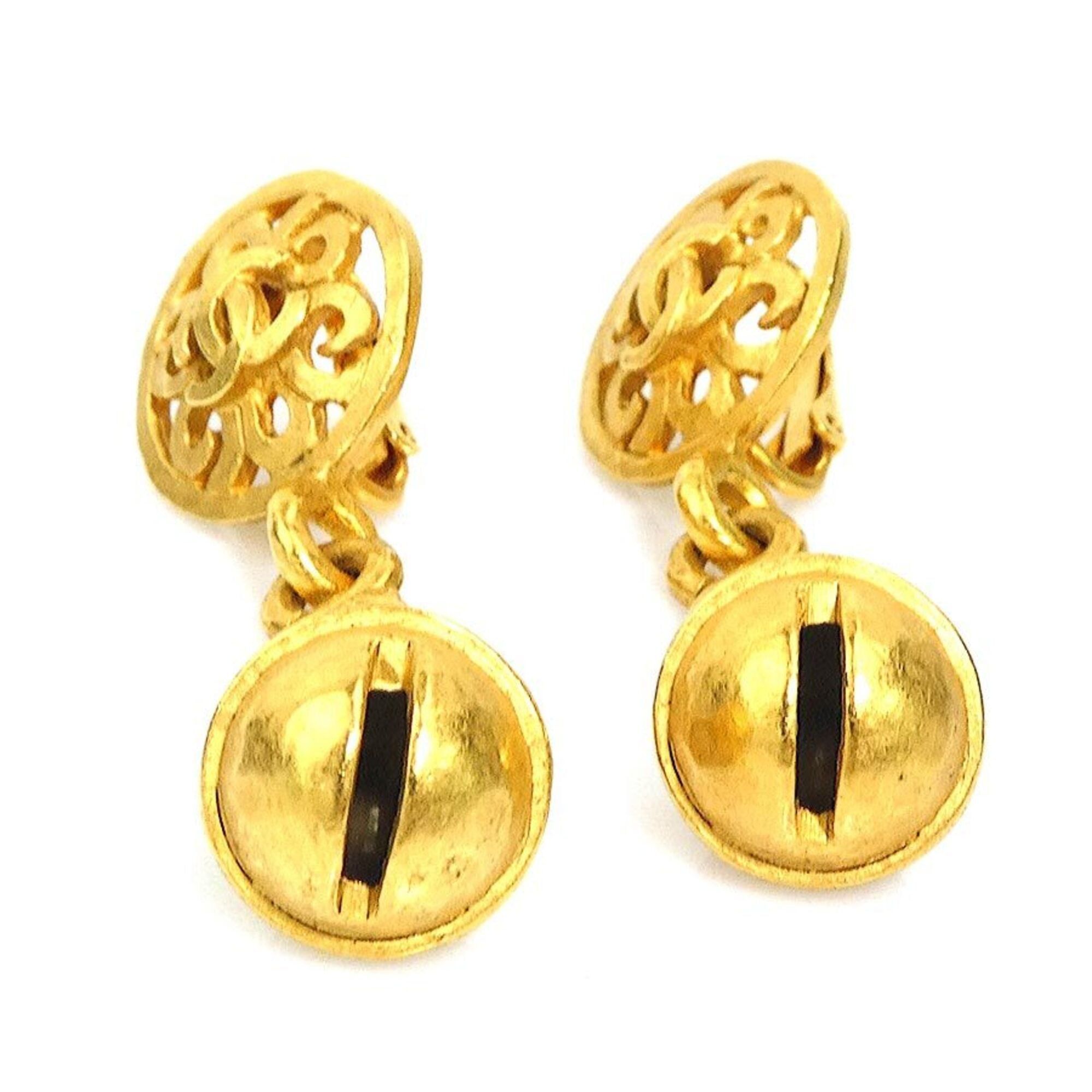 Chanel Chanel earrings, Coco Mark design, metal, gold, women's, e61892c Size ONE SIZE - 3 Thumbnail