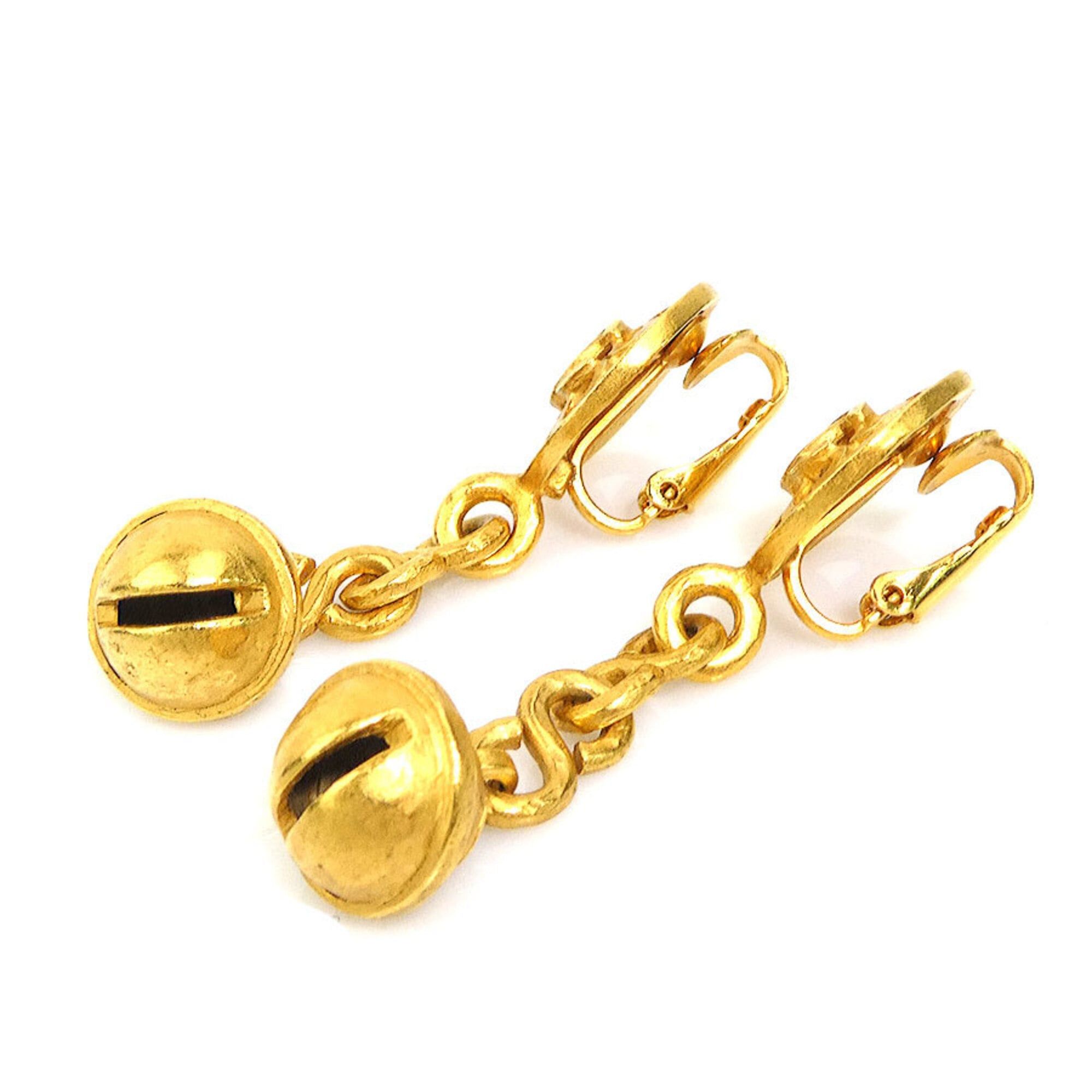 Chanel Chanel earrings, Coco Mark design, metal, gold, women's, e61892c Size ONE SIZE - 4 Thumbnail