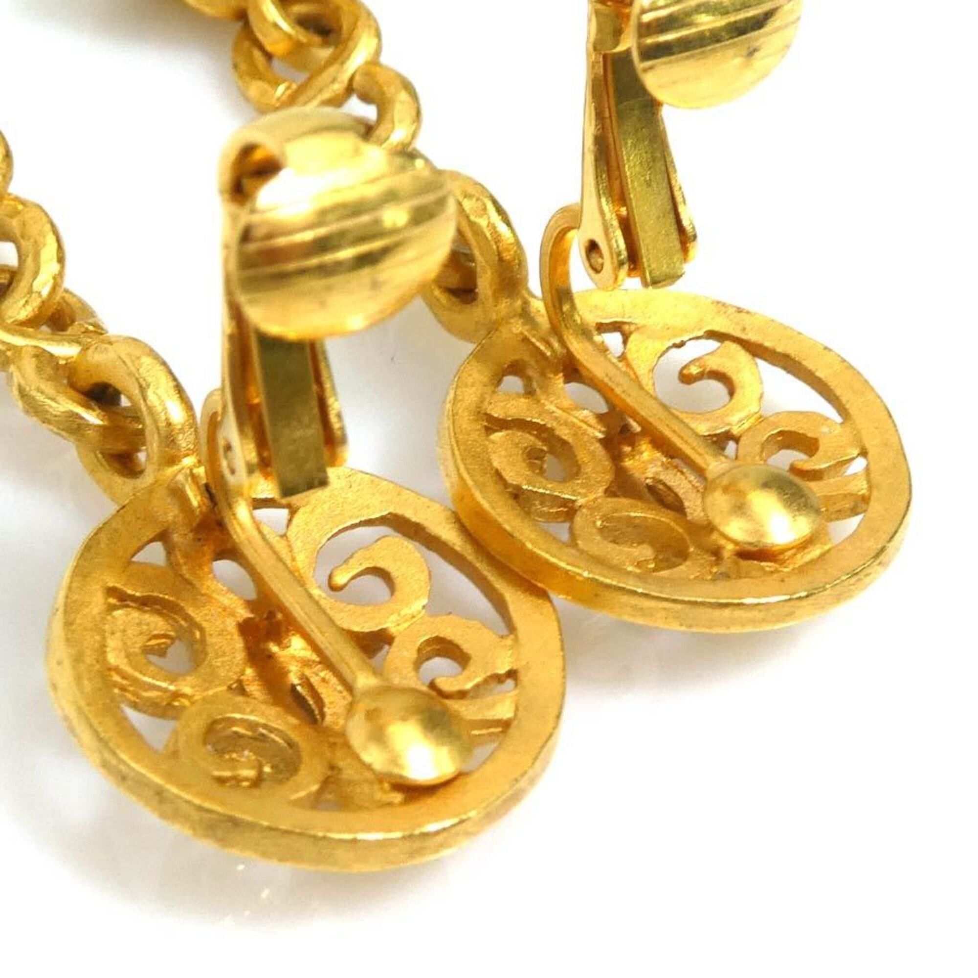Chanel Chanel earrings, Coco Mark design, metal, gold, women's, e61892c Size ONE SIZE - 7 Thumbnail