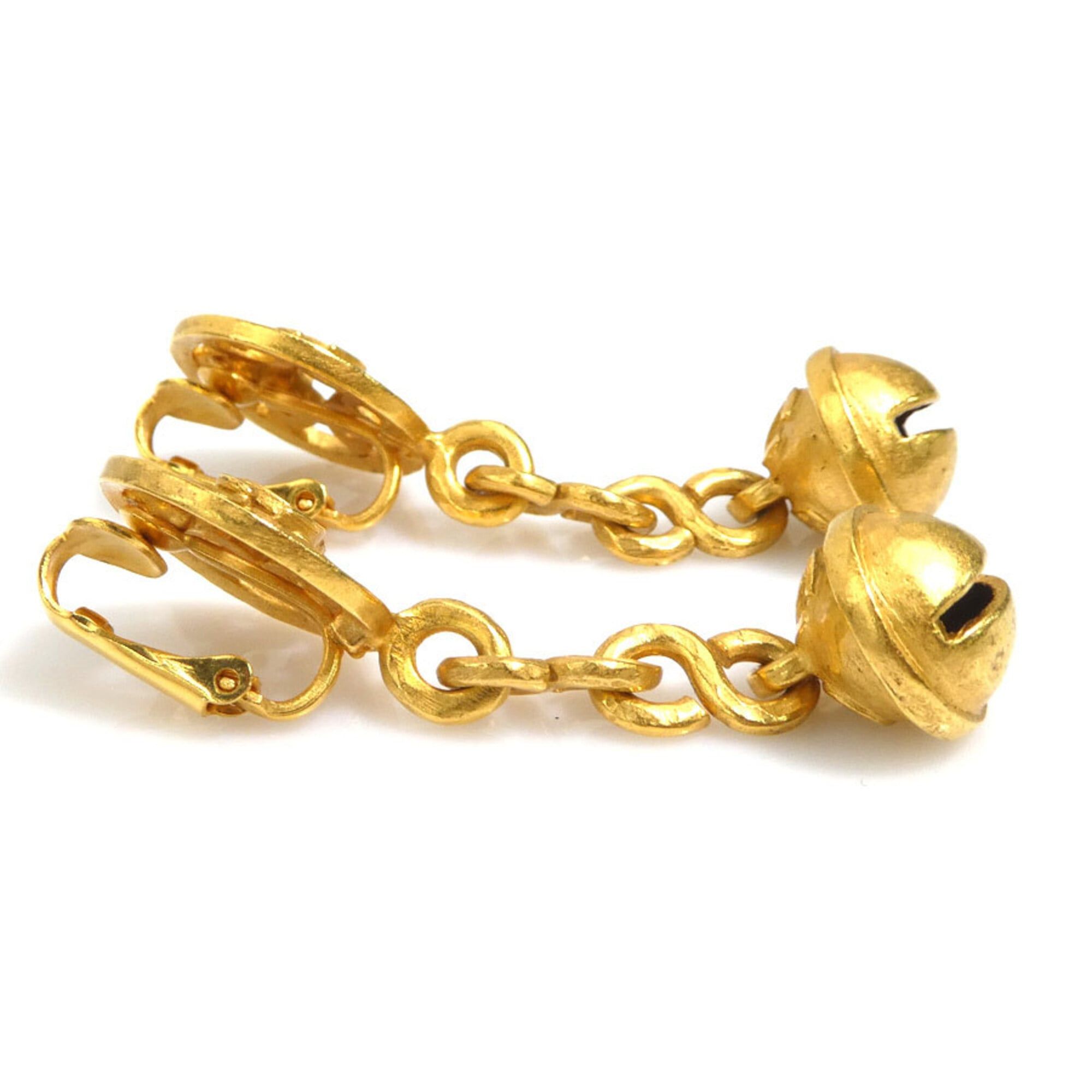 Chanel Chanel earrings, Coco Mark design, metal, gold, women's, e61892c Size ONE SIZE - 8 Thumbnail
