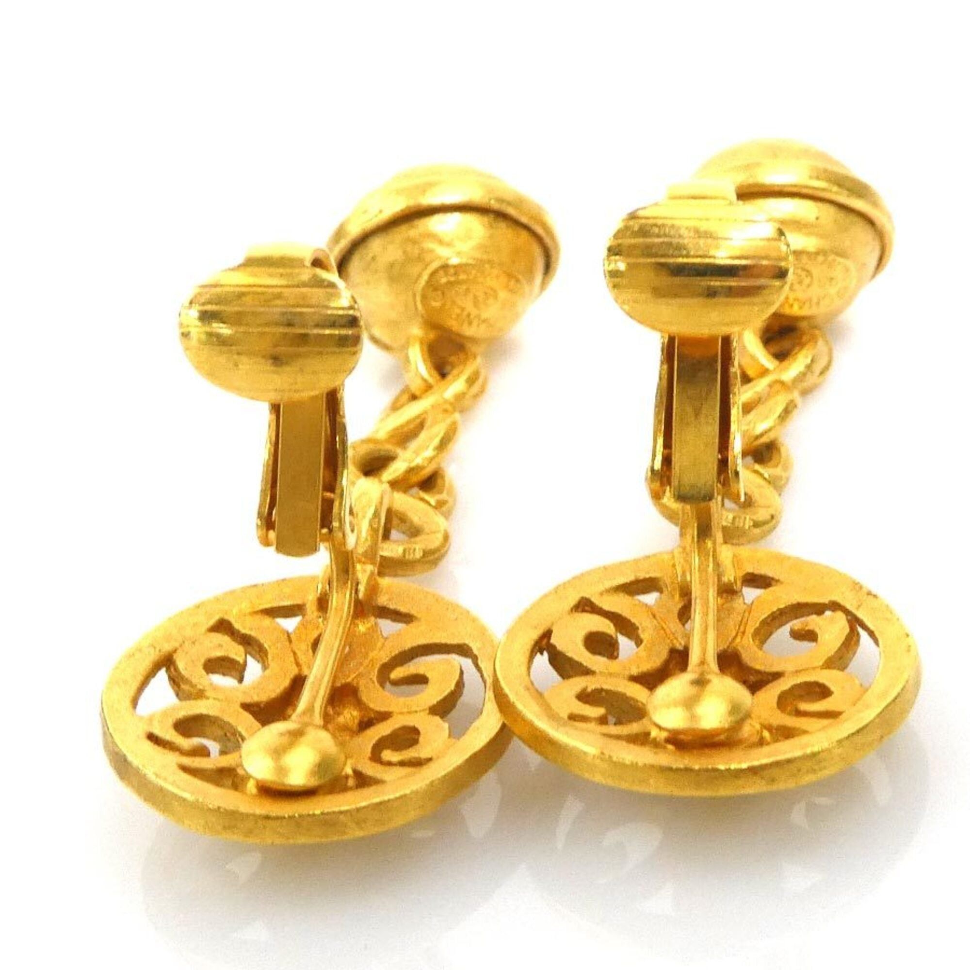 Chanel Chanel earrings, Coco Mark design, metal, gold, women's, e61892c Size ONE SIZE - 6 Thumbnail