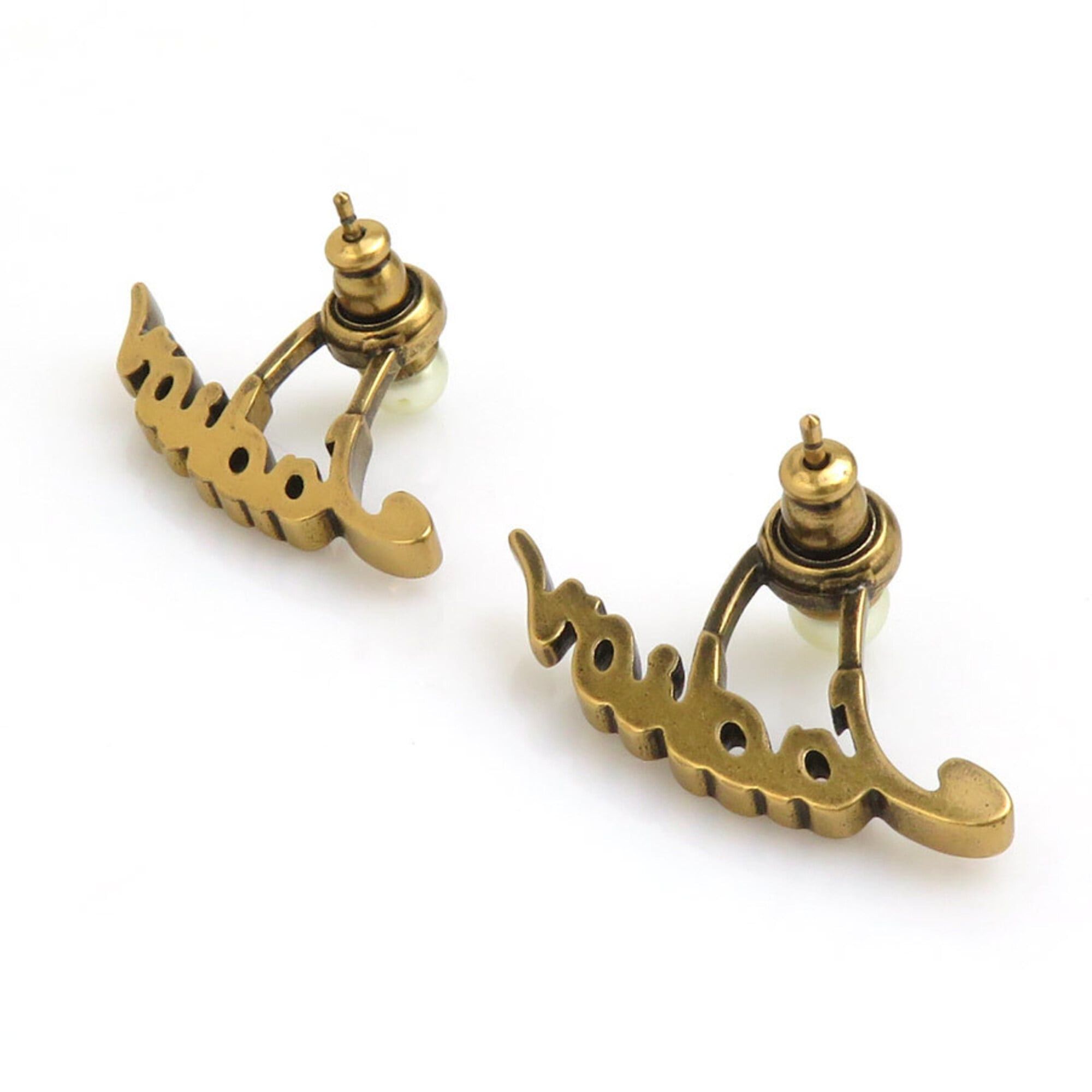 Dior Christian Dior earrings, Ja Dior, metal, faux pearl, gold, women's, h32218k Size ONE SIZE - 7 Thumbnail