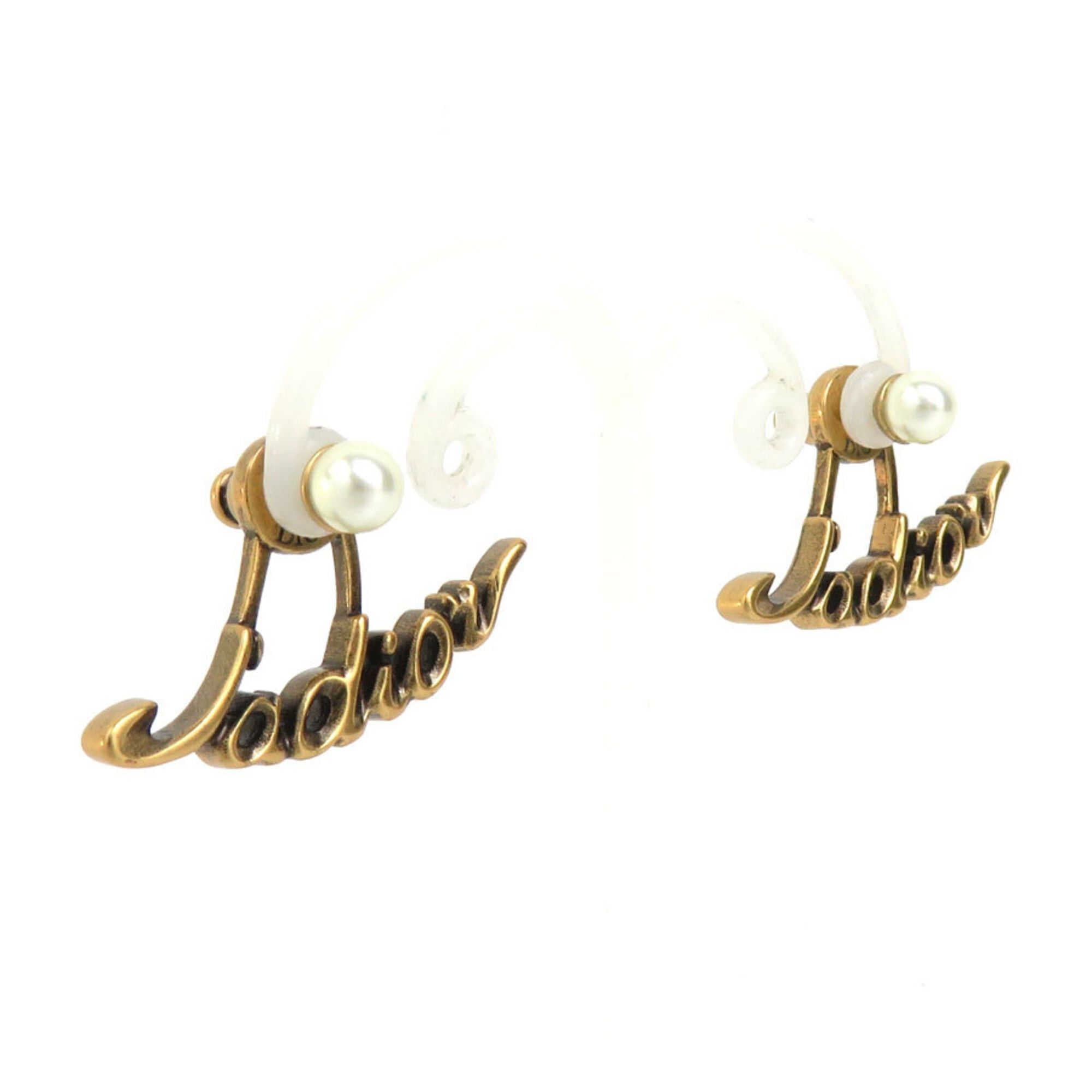 Dior Christian Dior earrings, Ja Dior, metal, faux pearl, gold, women's, h32218k Size ONE SIZE - 2 Thumbnail