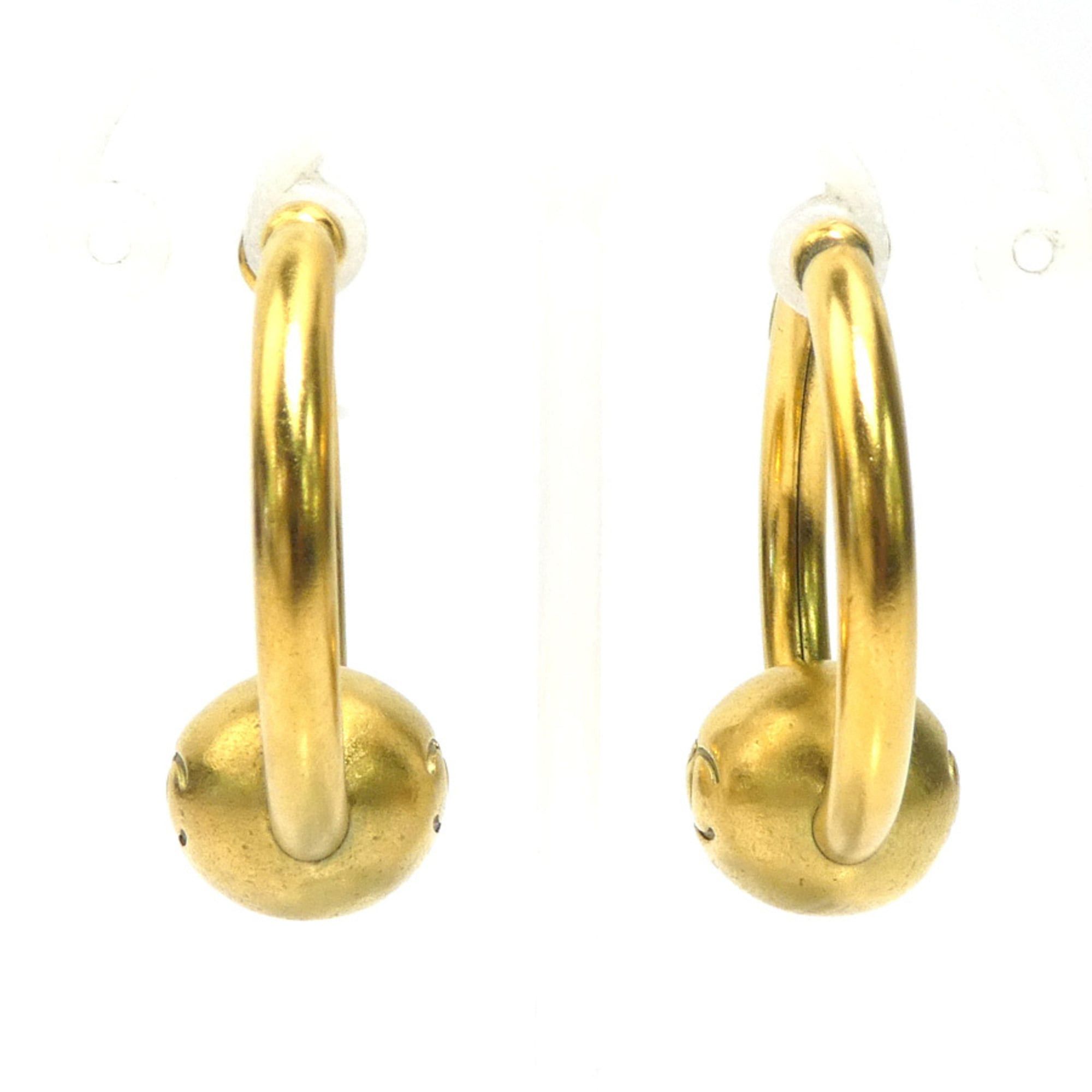 Chanel Chanel earrings, Coco Mark design, metal, gold, women's, e61893c Size ONE SIZE - 2 Thumbnail