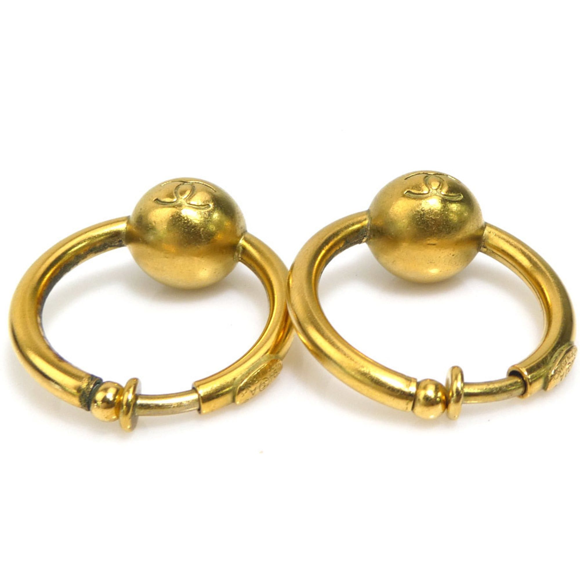 Chanel Chanel earrings, Coco Mark design, metal, gold, women's, e61893c Size ONE SIZE - 6 Thumbnail