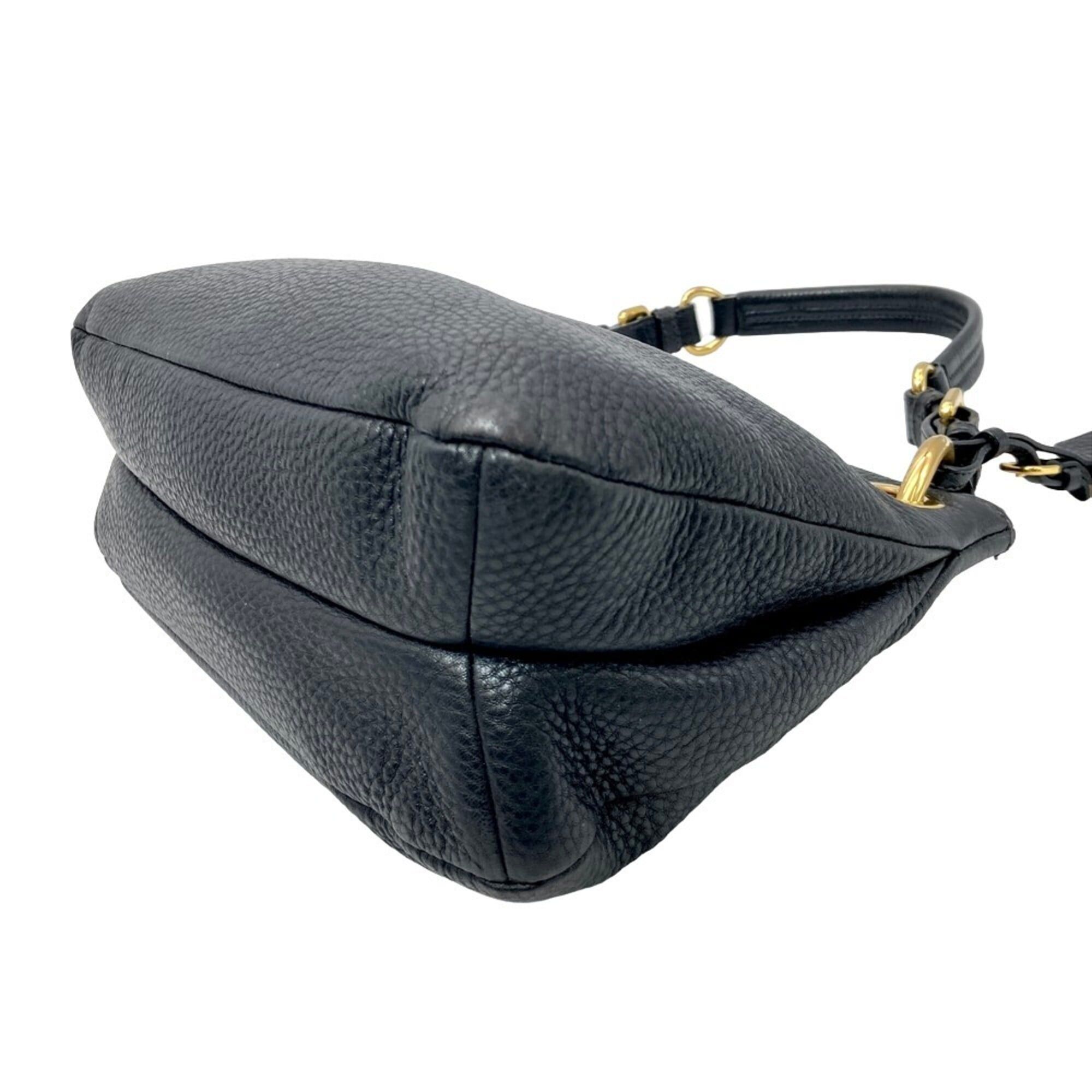 Prada Prada Logo One-Shoulder Shoulder Bag Leather Black Size ONE SIZE - 3 Thumbnail