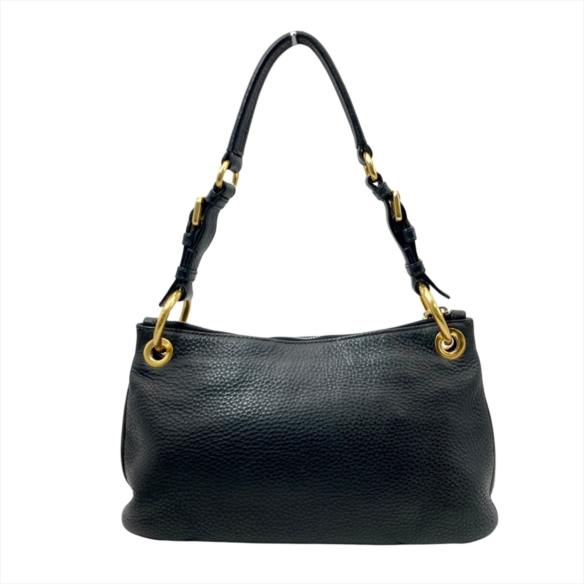 Prada Prada Logo One-Shoulder Shoulder Bag Leather Black Size ONE SIZE - 2 Thumbnail