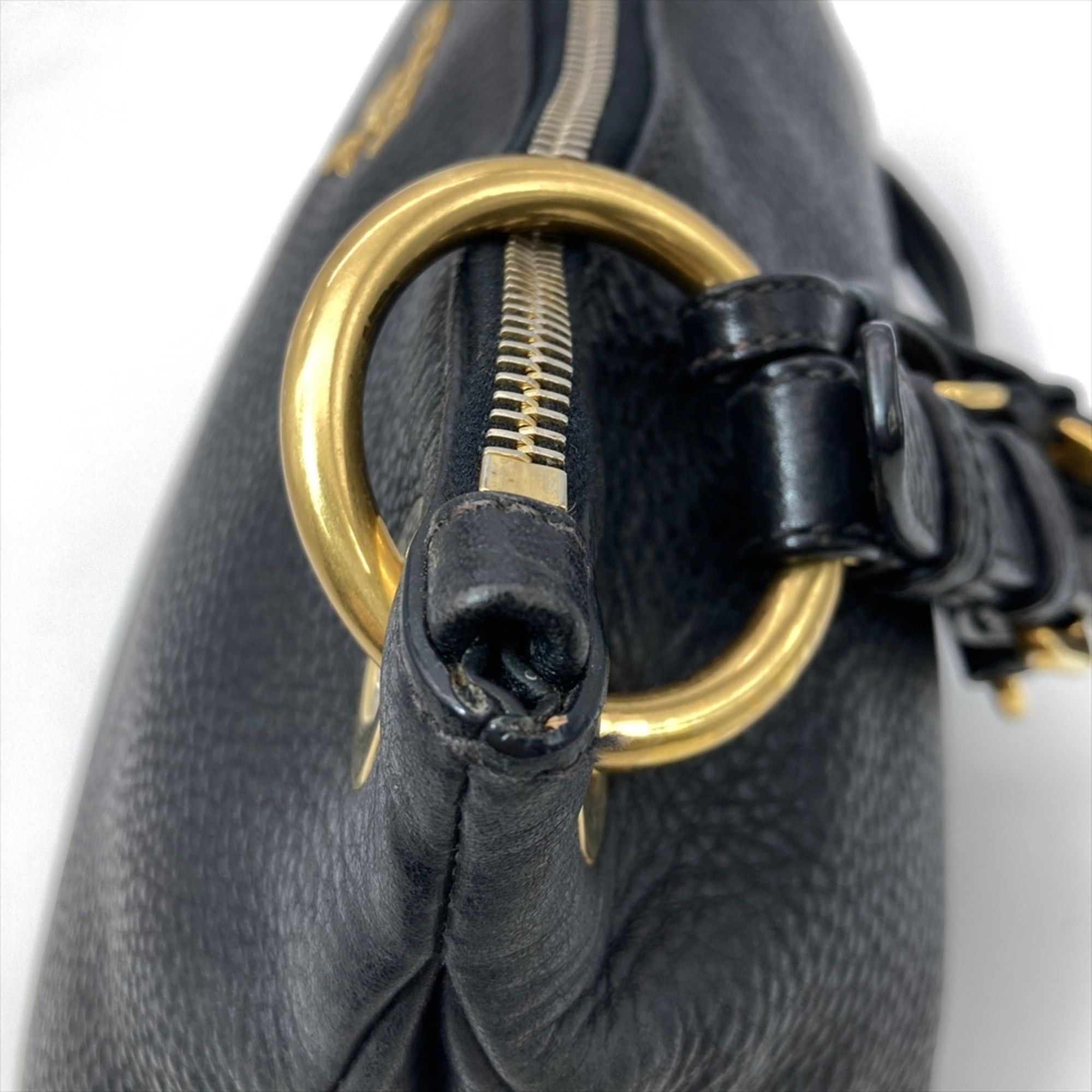 Prada Prada Logo One-Shoulder Shoulder Bag Leather Black Size ONE SIZE - 10 Thumbnail