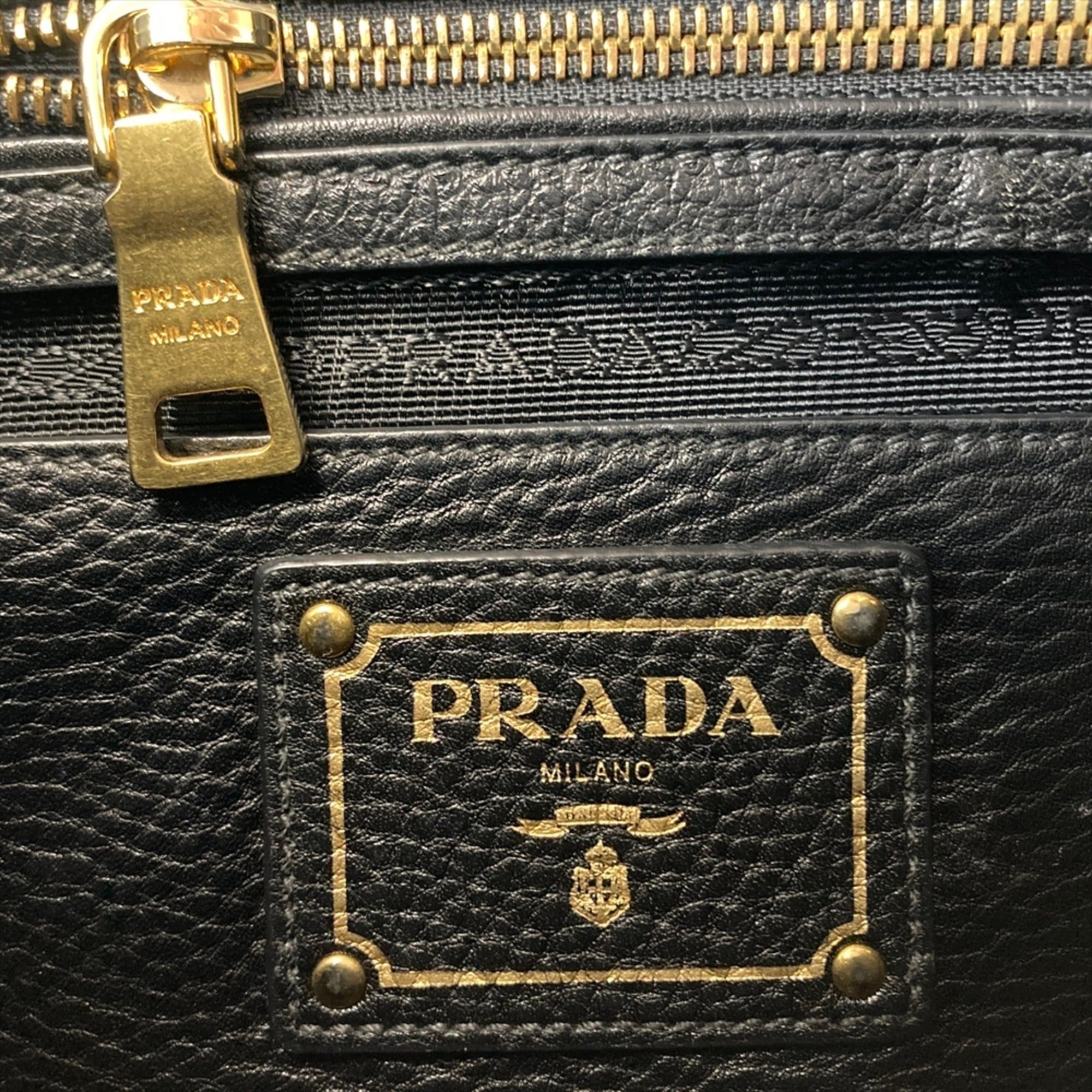 Prada Prada Logo One-Shoulder Shoulder Bag Leather Black Size ONE SIZE - 9 Thumbnail