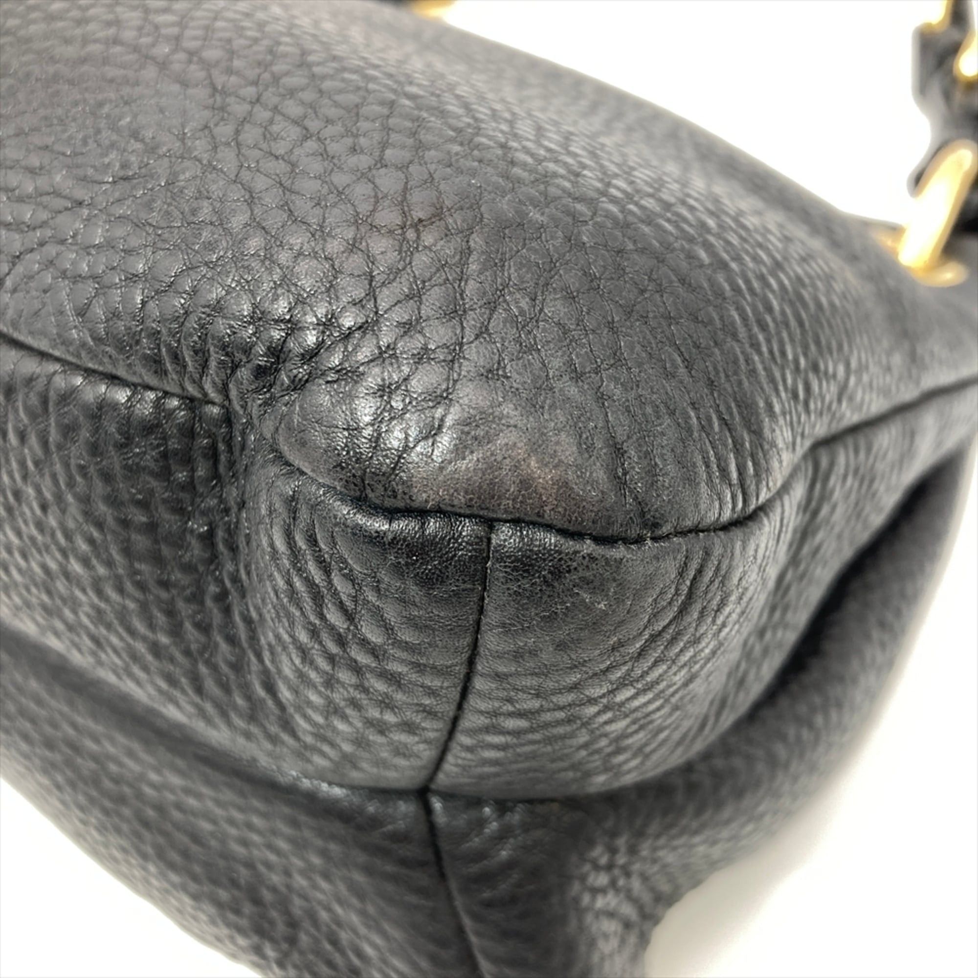 Prada Prada Logo One-Shoulder Shoulder Bag Leather Black Size ONE SIZE - 12 Thumbnail