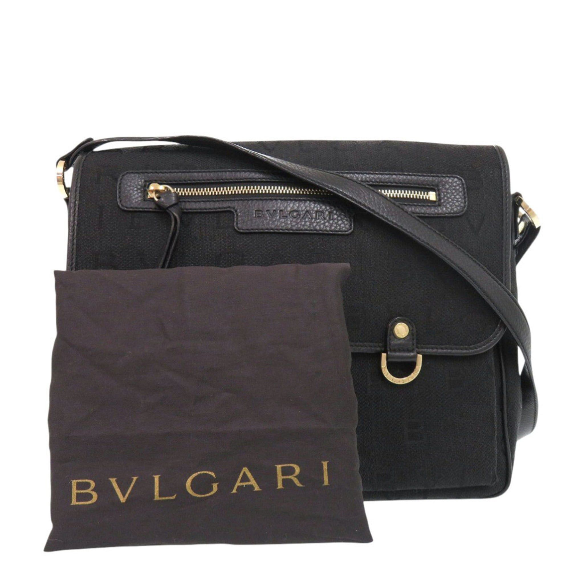 Bvlgari Excellent condition Bulgari Logomania canvas black shoulder bag 0569BVLGARI Size ONE SIZE - 2 Thumbnail