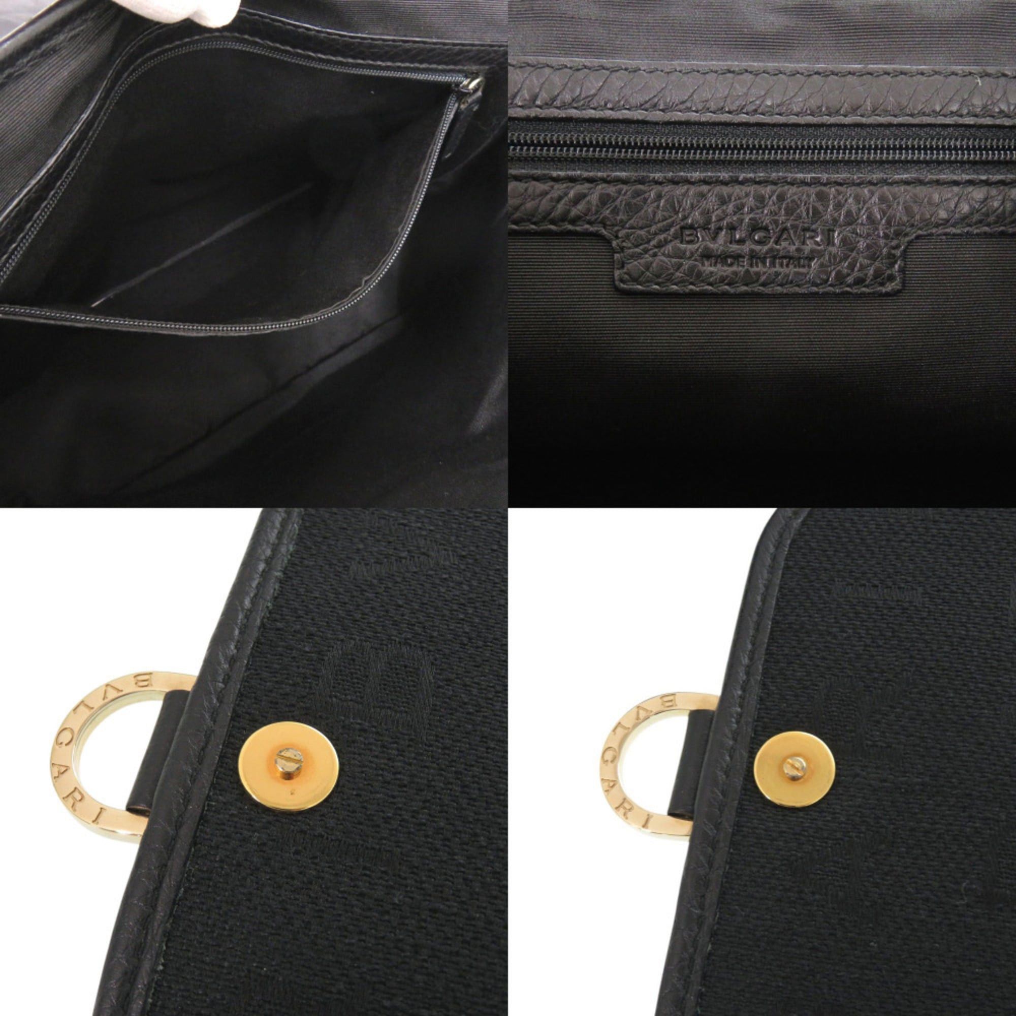 Bvlgari Excellent condition Bulgari Logomania canvas black shoulder bag 0569BVLGARI Size ONE SIZE - 9 Thumbnail