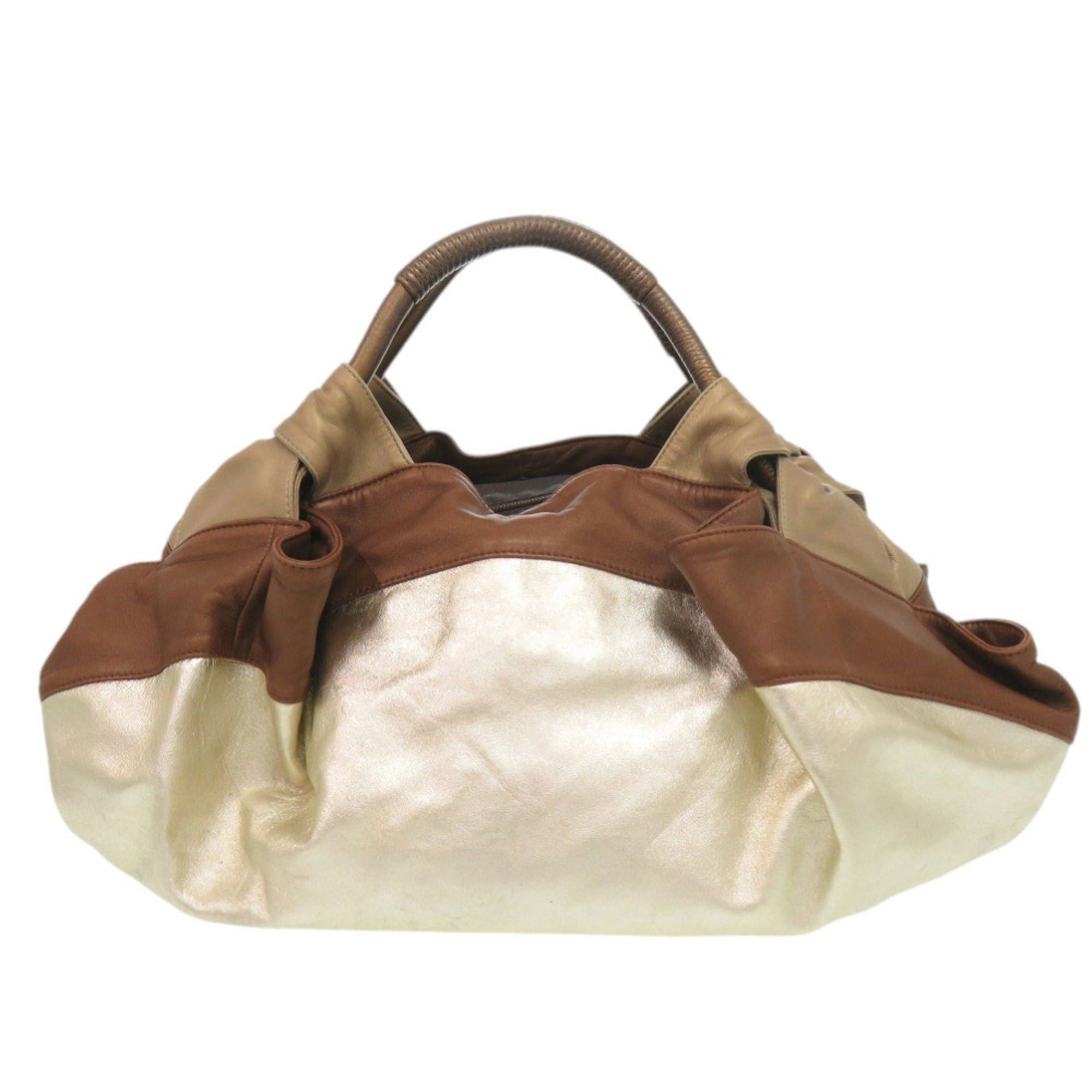 Loewe Loewe Nappa Aire Leather Gold Brown Handbag 0506 LOEWE Size ONE SIZE - 2 Thumbnail