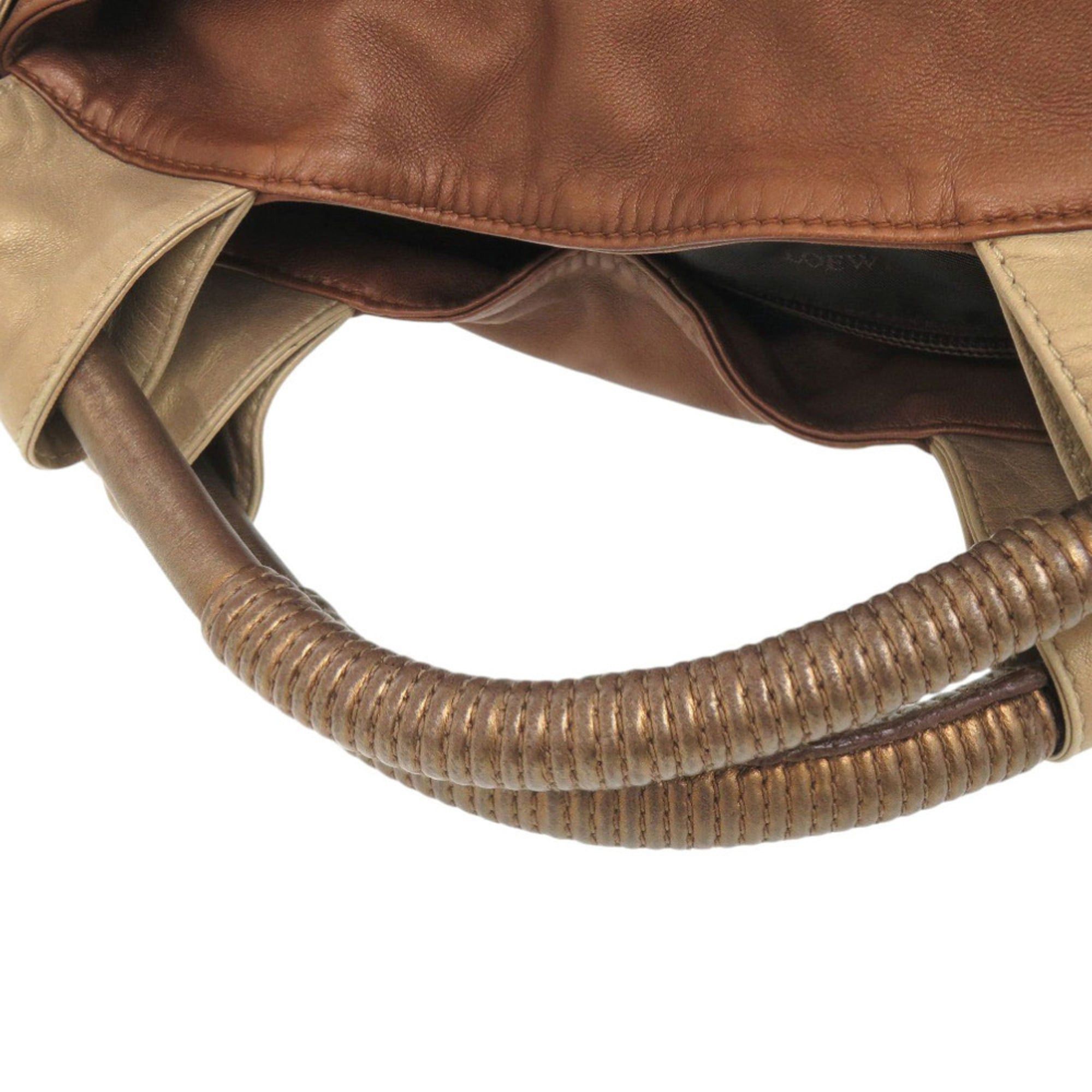 Loewe Loewe Nappa Aire Leather Gold Brown Handbag 0506 LOEWE Size ONE SIZE - 6 Thumbnail