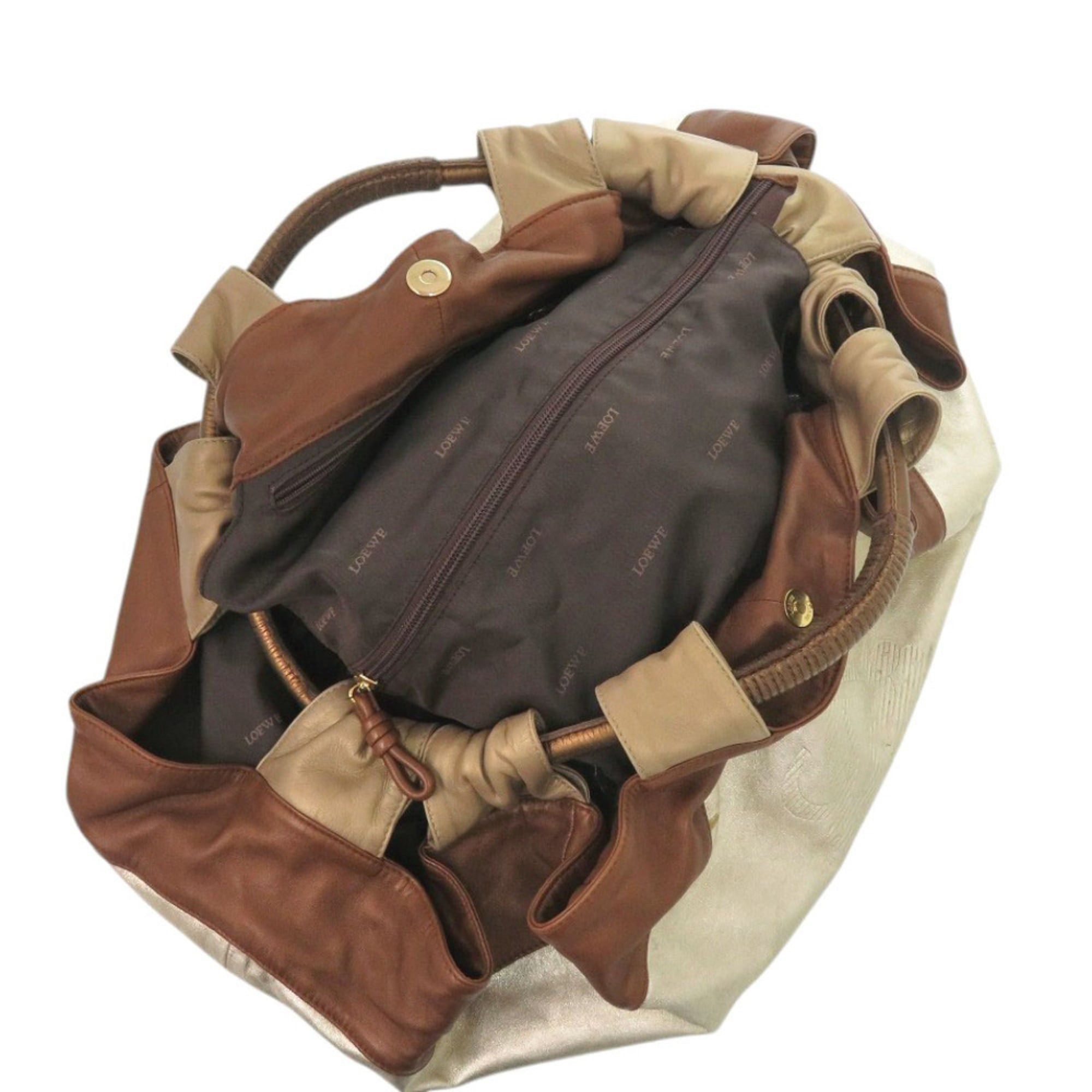 Loewe Loewe Nappa Aire Leather Gold Brown Handbag 0506 LOEWE Size ONE SIZE - 4 Thumbnail