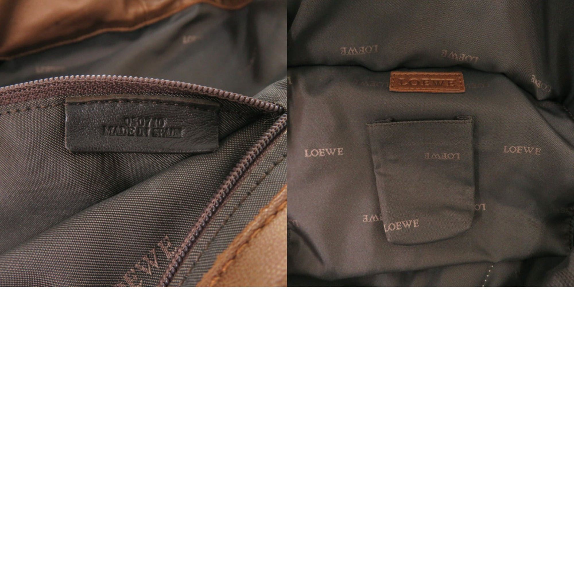Loewe Loewe Nappa Aire Leather Gold Brown Handbag 0506 LOEWE Size ONE SIZE - 8 Thumbnail
