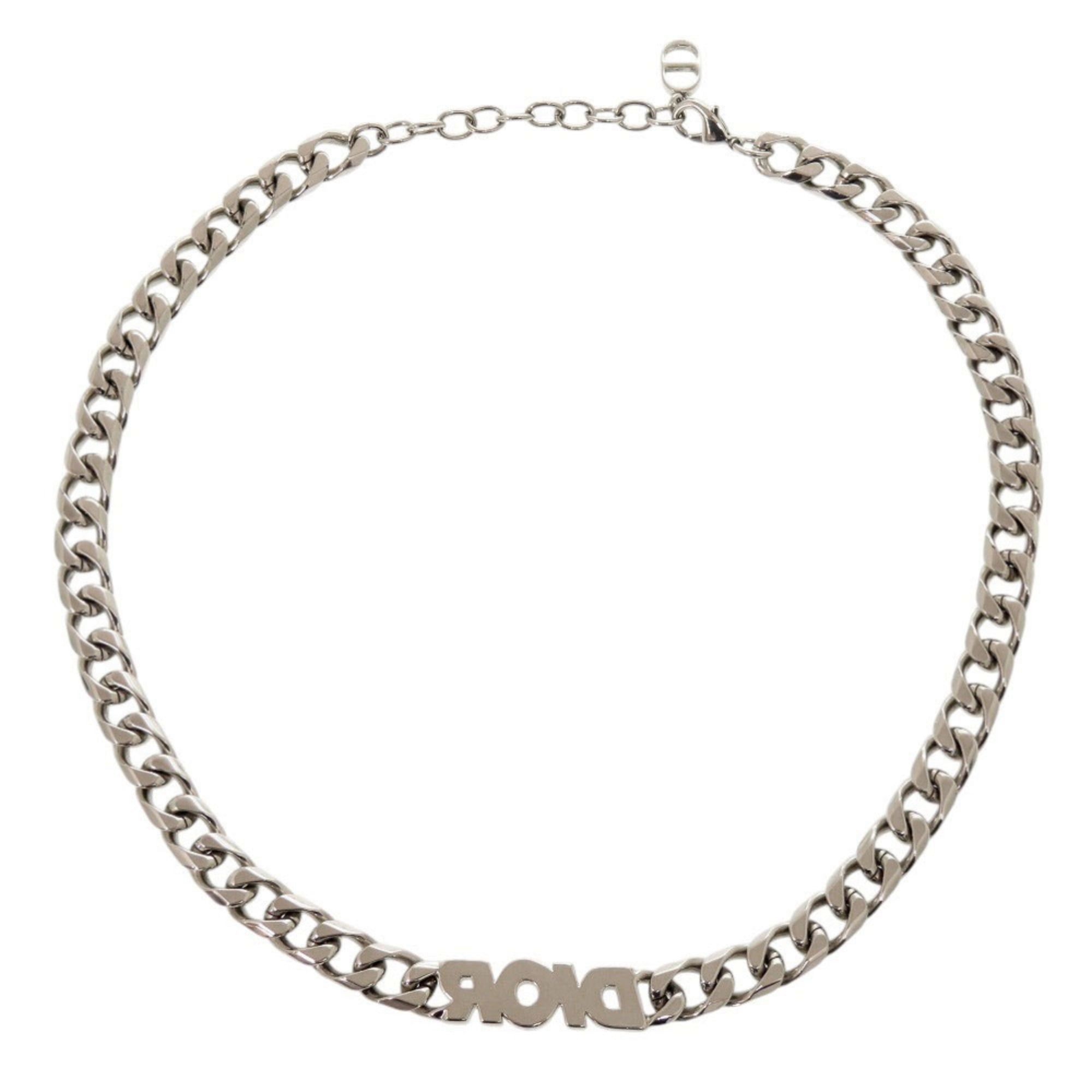 Dior Christian Dior Excellent condition Dior chain link brass rhinestone silver necklace 1713Dior Size ONE SIZE - 2 Thumbnail