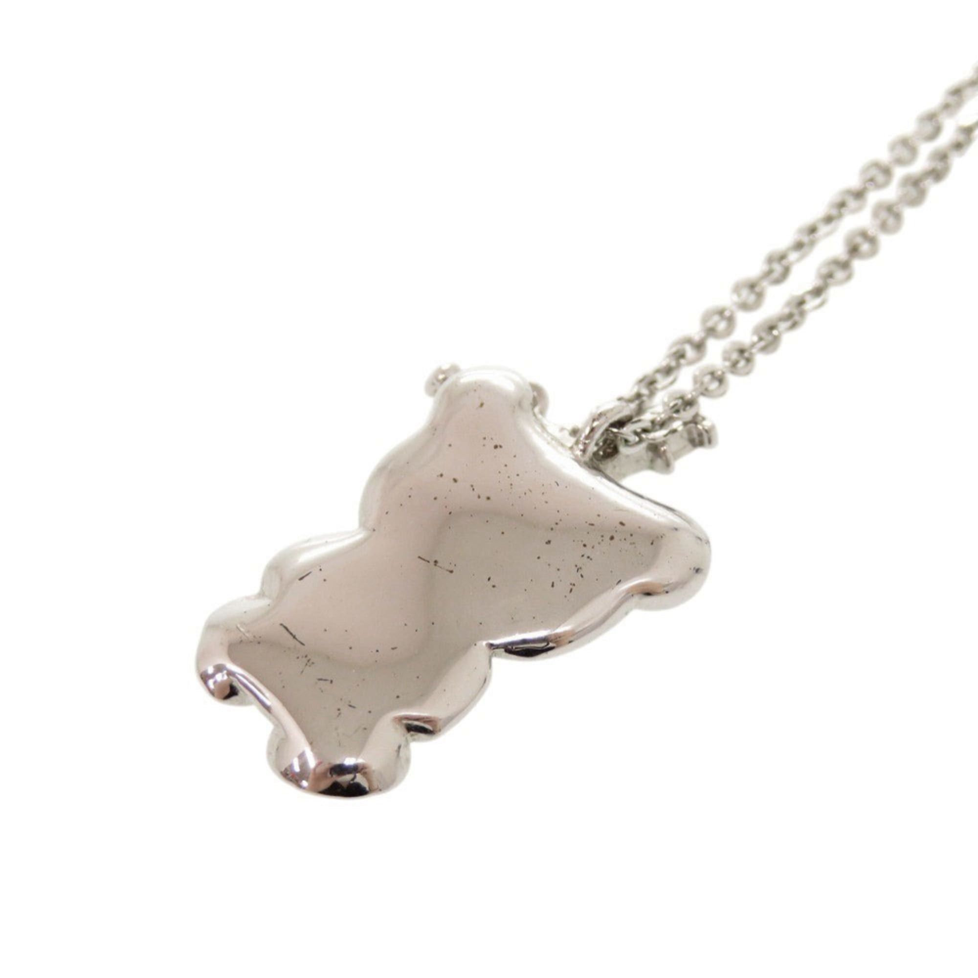 Dior Christian Dior Teddy Bear Crown Metal Silver Necklace 1642 Size ONE SIZE - 6 Thumbnail