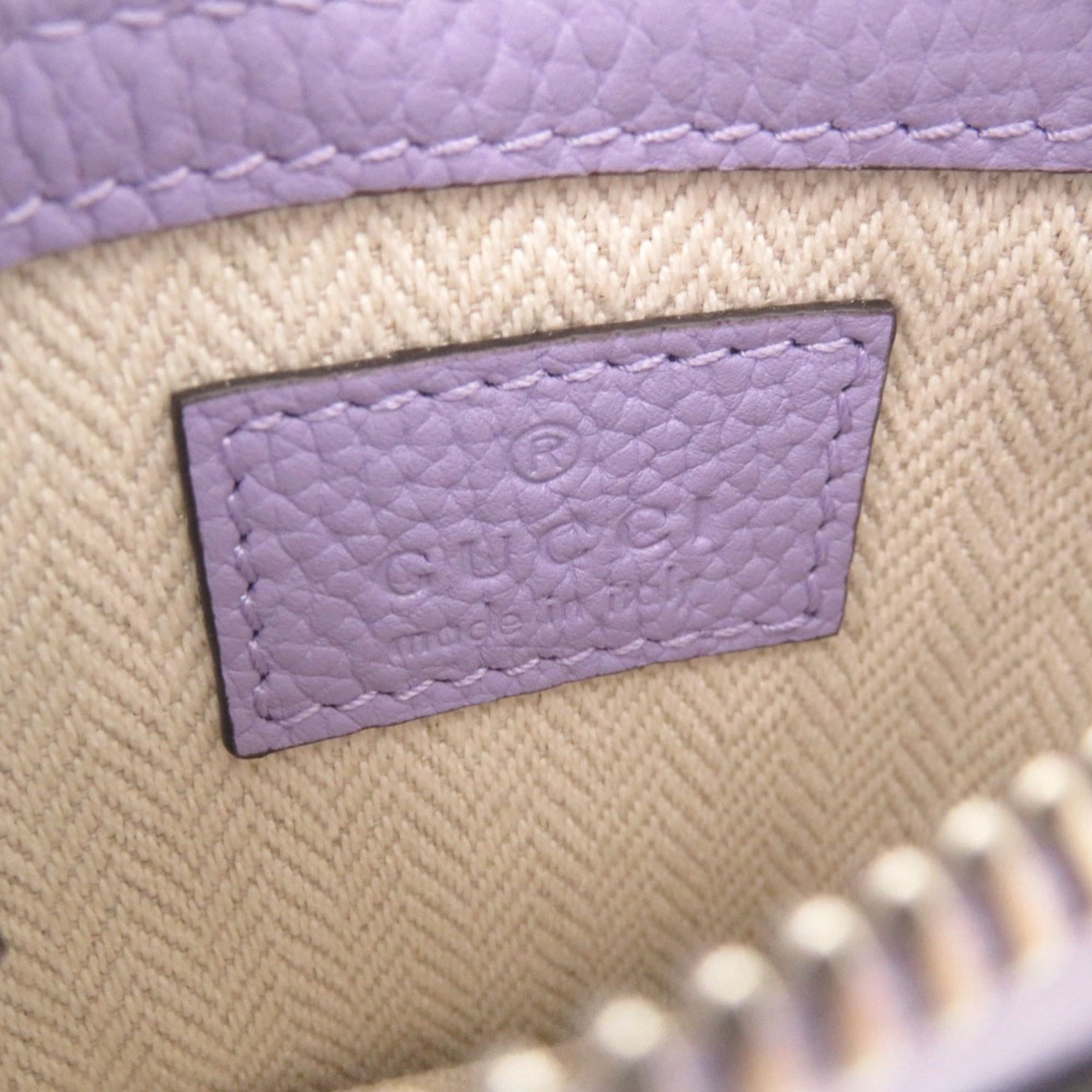 Gucci Unused Gucci logo 821831 leather purple micro mini shoulder bag 1478GUCCI Size ONE SIZE - 6 Thumbnail