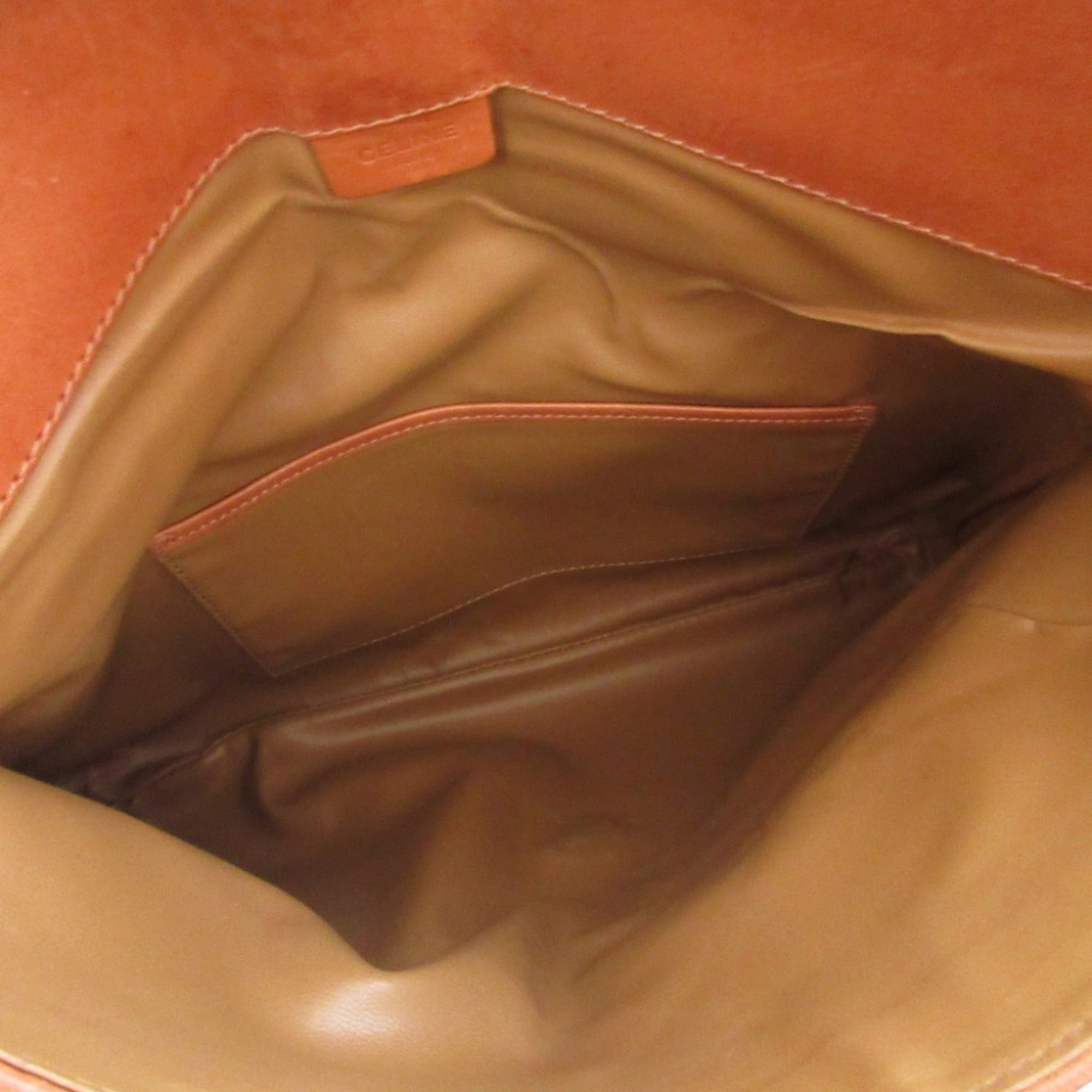Celine Celine Macadam Leather Beige Brown Clutch Bag 0854CELINE Size ONE SIZE - 6 Thumbnail