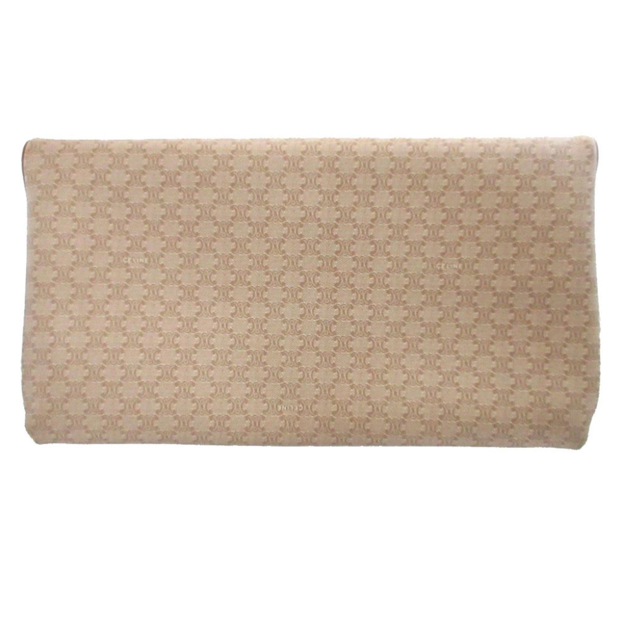 Celine Celine Macadam Leather Beige Brown Clutch Bag 0854CELINE Size ONE SIZE - 2 Thumbnail