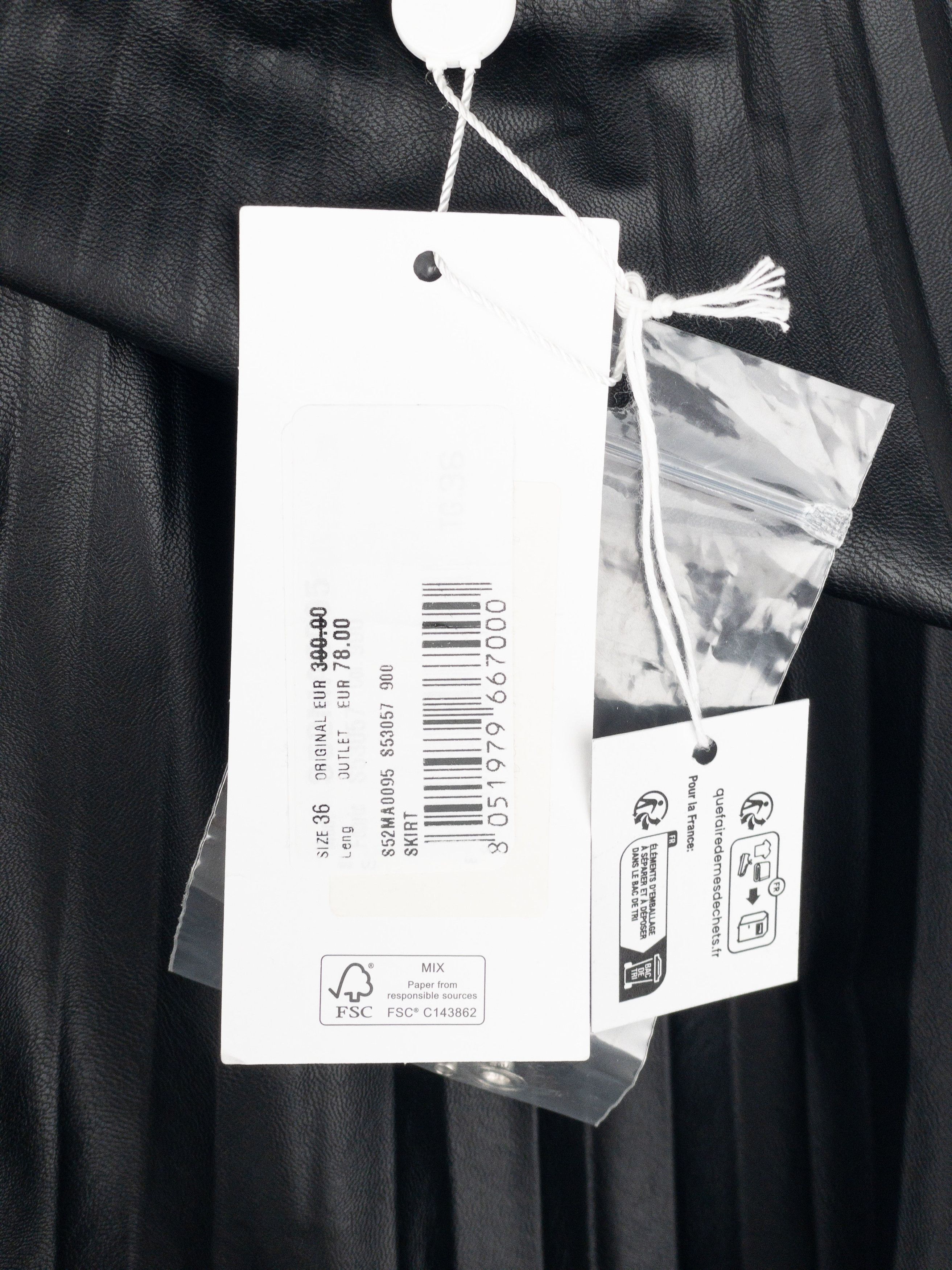 Maison Margiela MM6 Pleated Faux Leather Maxi Skirt Size 26" / US 2 / IT 38 - 9 Thumbnail